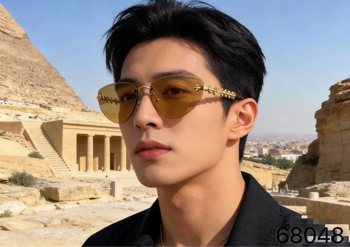 。。Louis vuitto*新款无框猫眼墨镜女欧美风网红款复古辣妹y2k海边街拍太阳镜