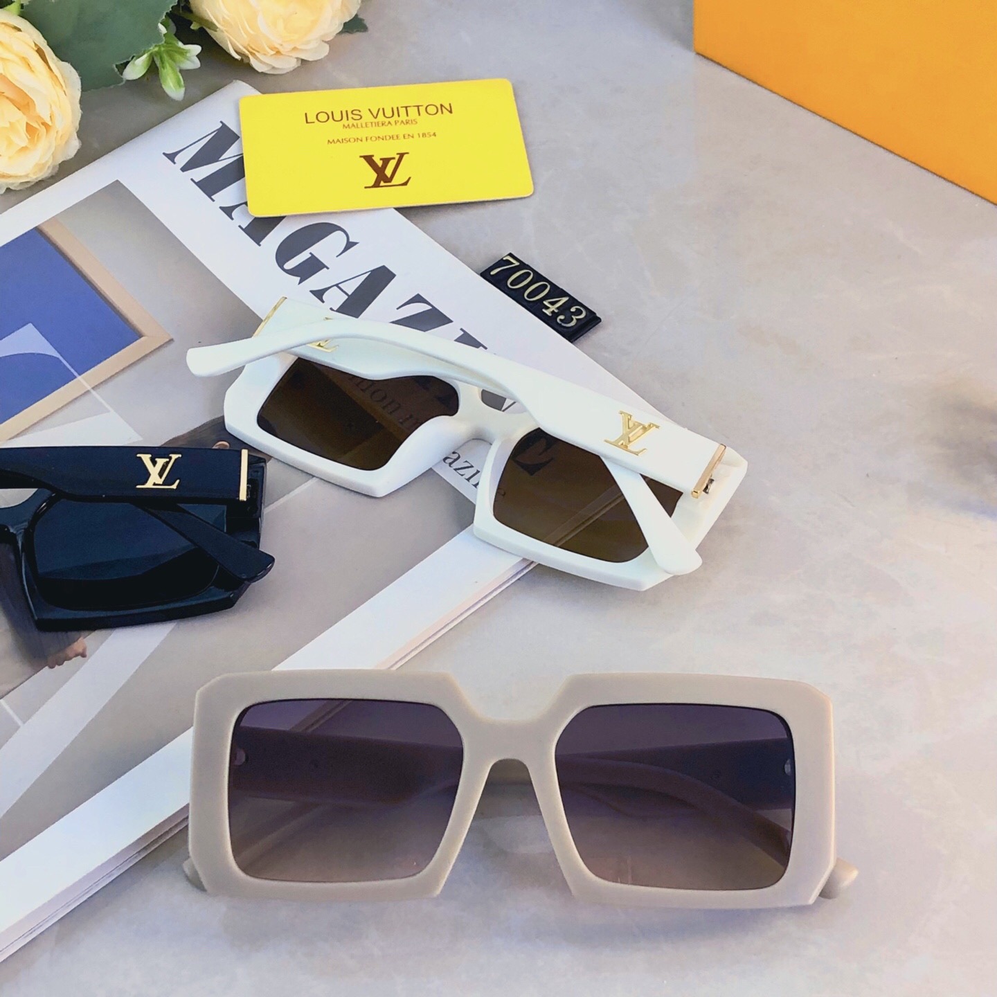 。。Louis vuitto*ins风网红方框墨镜男明星同款太阳镜欧美潮人复古嘻哈街拍眼镜女