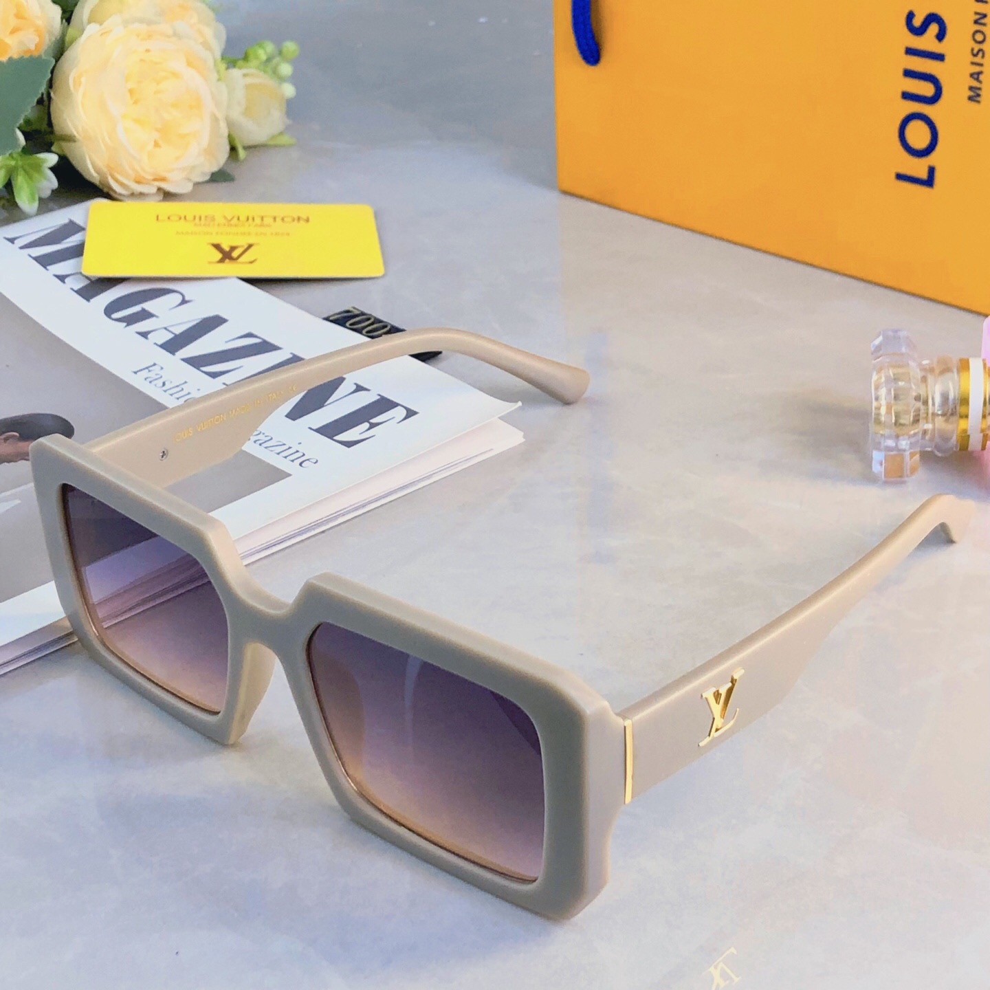 。。Louis vuitto*ins风网红方框墨镜男明星同款太阳镜欧美潮人复古嘻哈街拍眼镜女