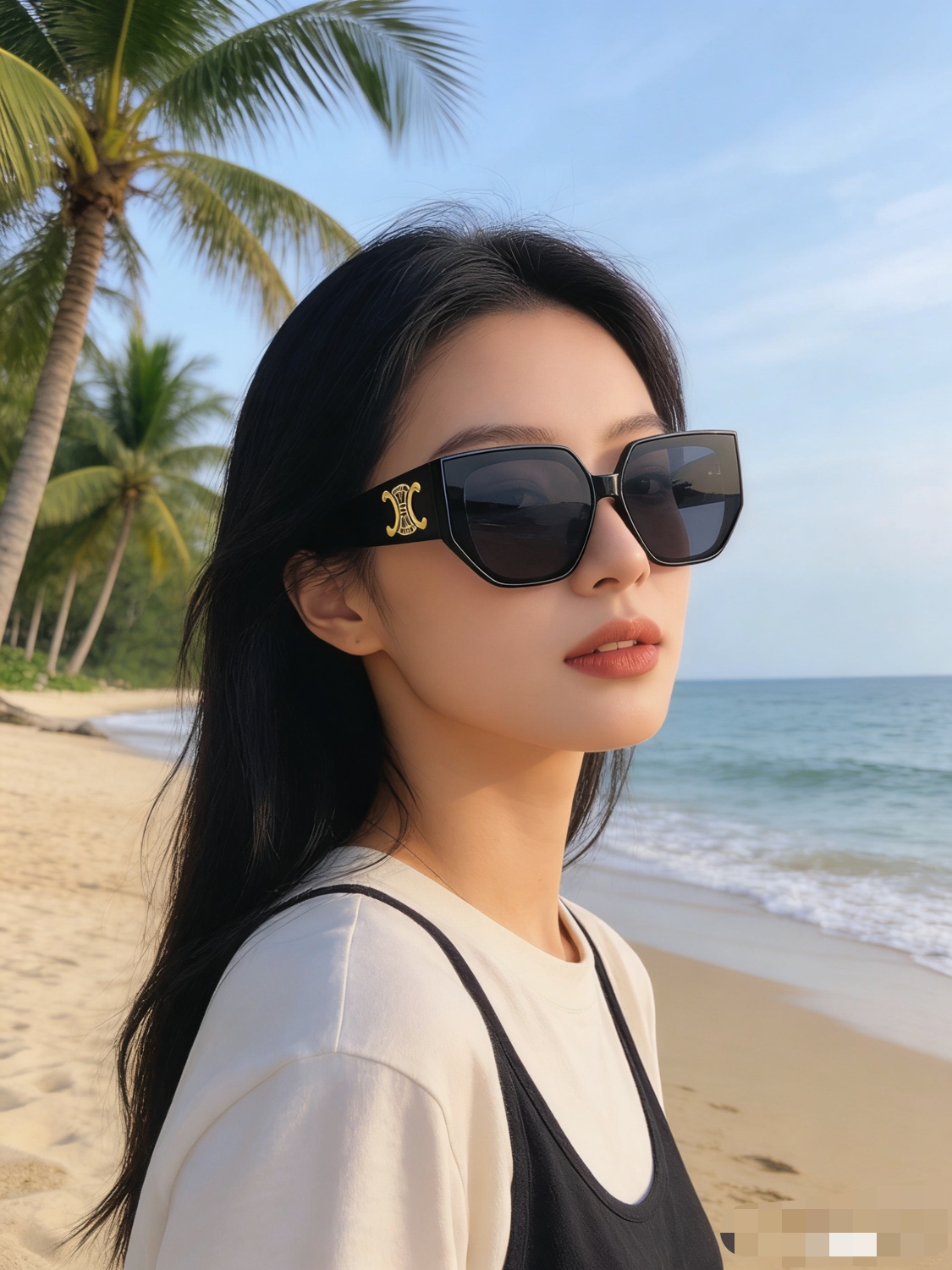 。。Celin*高级感凯旋门墨镜女款复古方框时髦太阳镜凹造型网红时尚遮阳