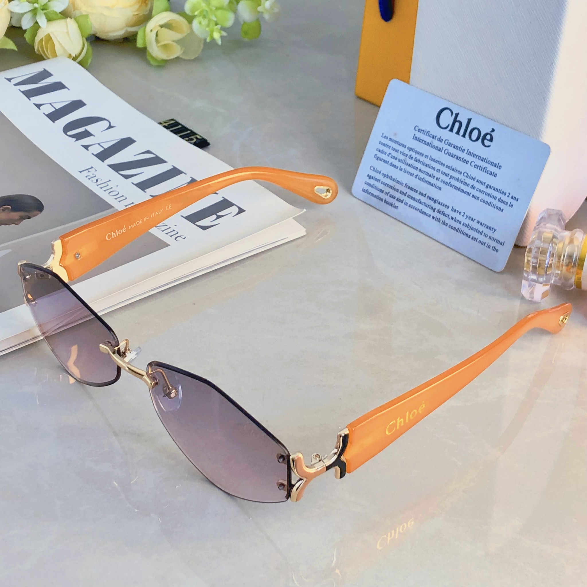 。。Chlo*复古轻奢金属猫眼女士太阳镜防紫外线个性街拍时尚单品墨镜高级感