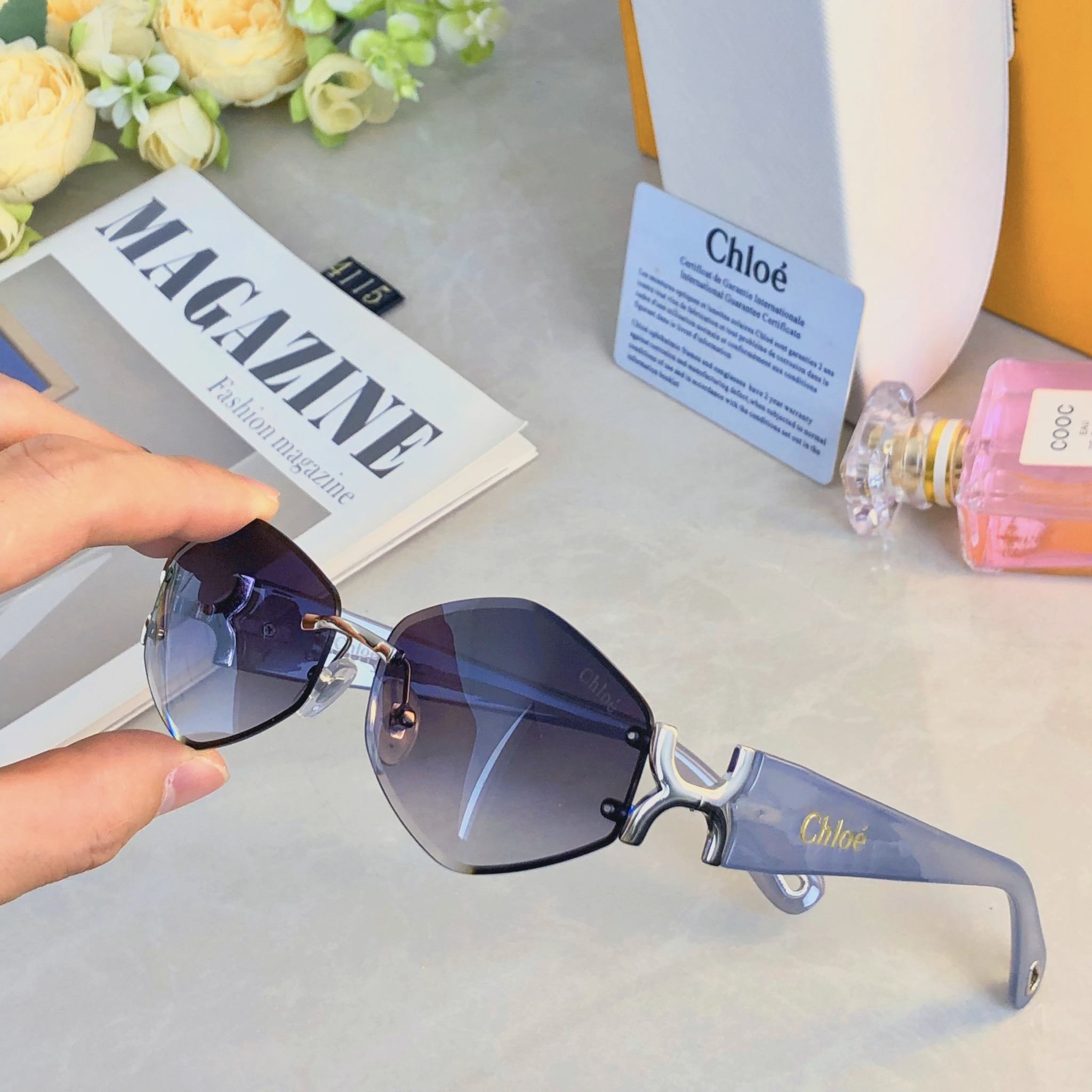 。。Chlo*复古轻奢金属猫眼女士太阳镜防紫外线个性街拍时尚单品墨镜高级感