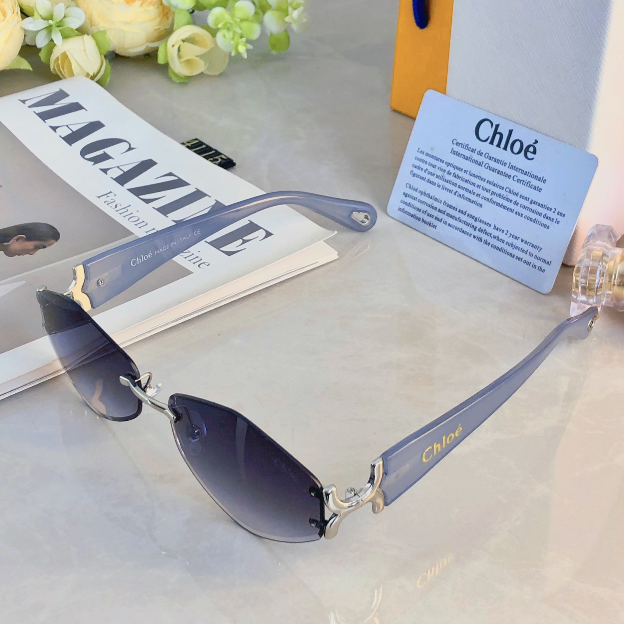 。。Chlo*复古轻奢金属猫眼女士太阳镜防紫外线个性街拍时尚单品墨镜高级感