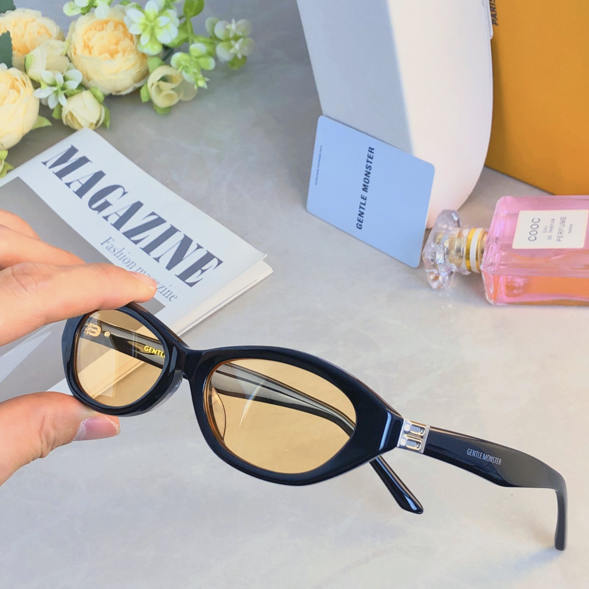 。。2036新款韩系GM猫眼墨镜女高级感轻奢板材防紫外线太阳眼镜
