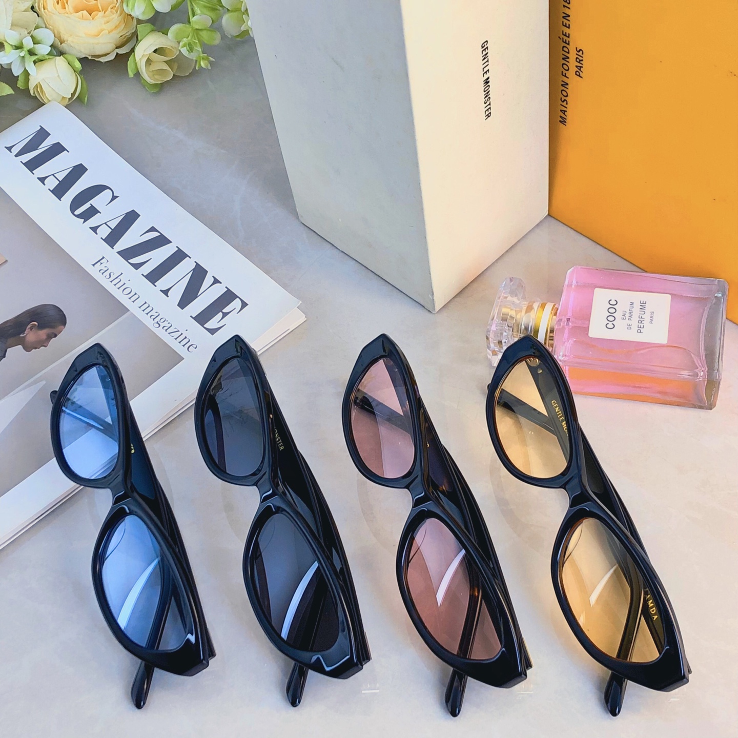 。。2036新款韩系GM猫眼墨镜女高级感轻奢板材防紫外线太阳眼镜