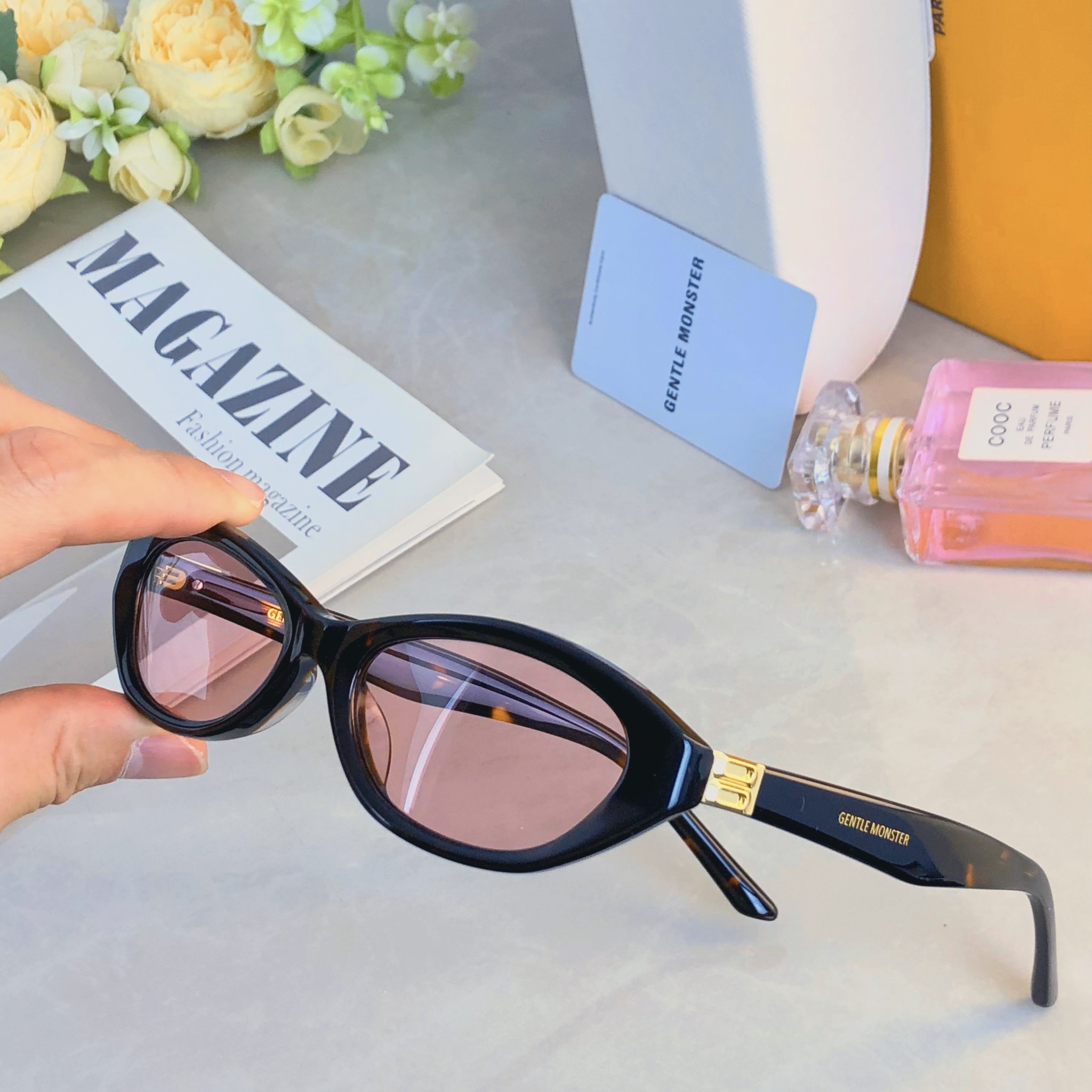 。。2036新款韩系GM猫眼墨镜女高级感轻奢板材防紫外线太阳眼镜