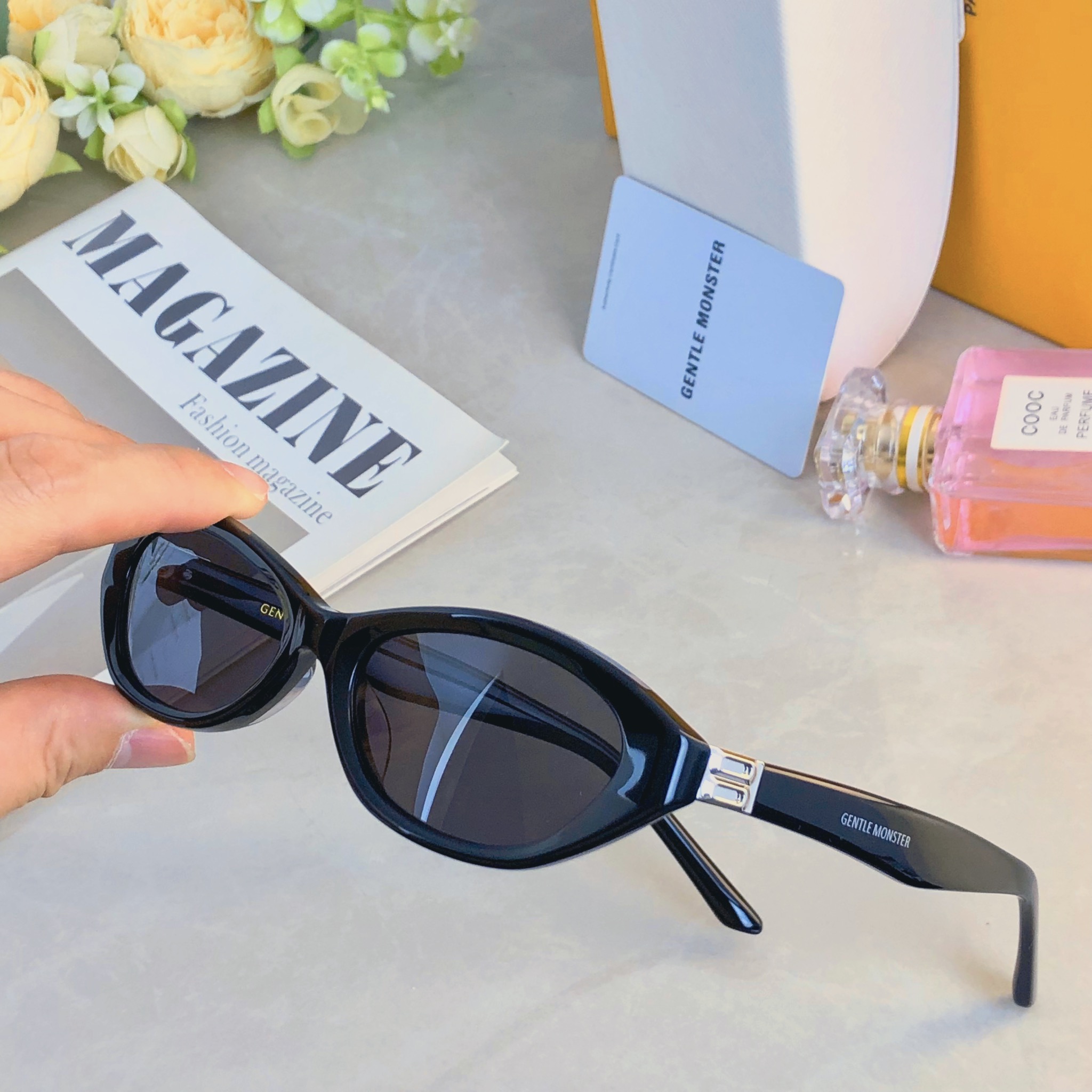 。。2036新款韩系GM猫眼墨镜女高级感轻奢板材防紫外线太阳眼镜