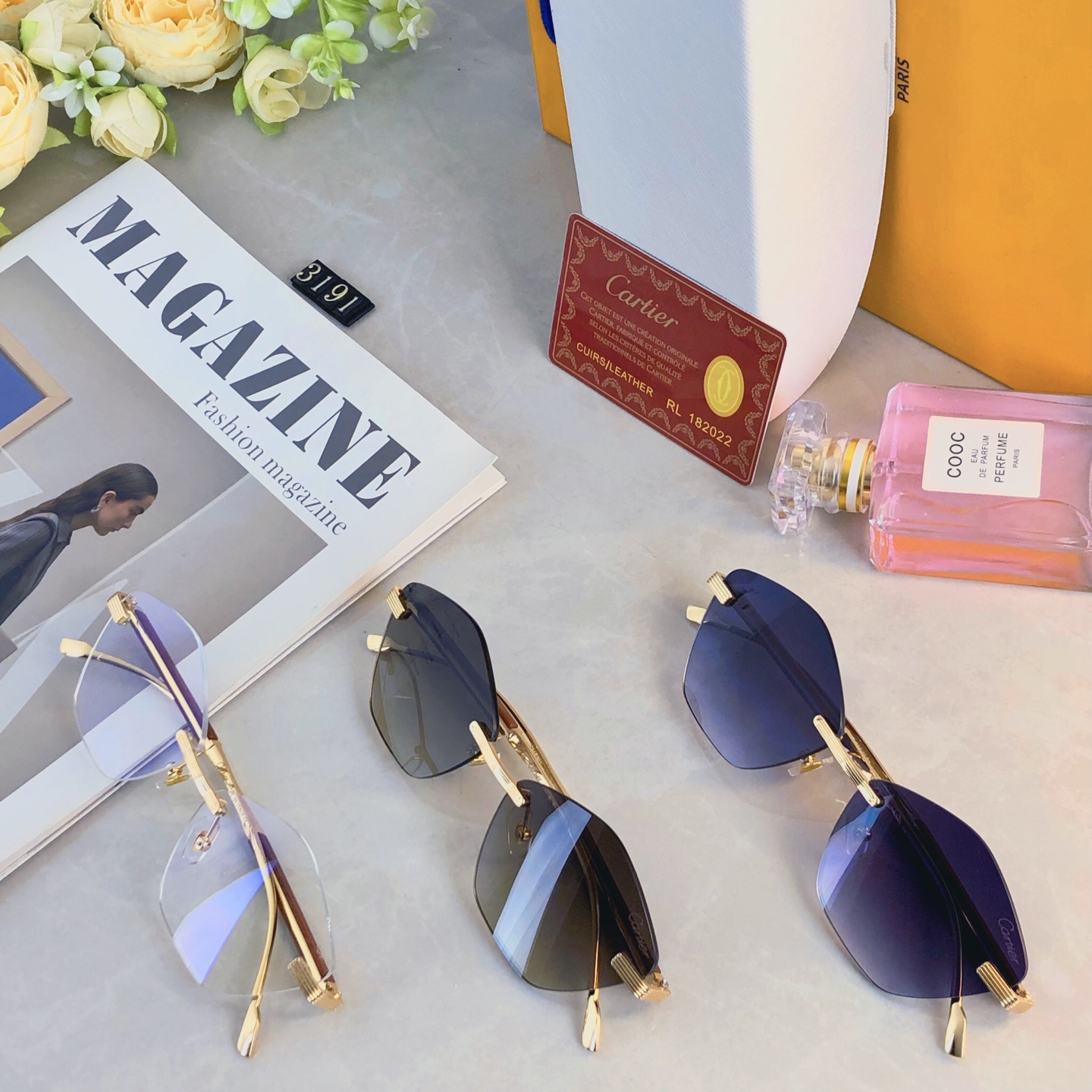 。。Cartie*2026新款无框墨镜女高级感小脸防紫外线时尚百搭太阳眼镜小框男帅