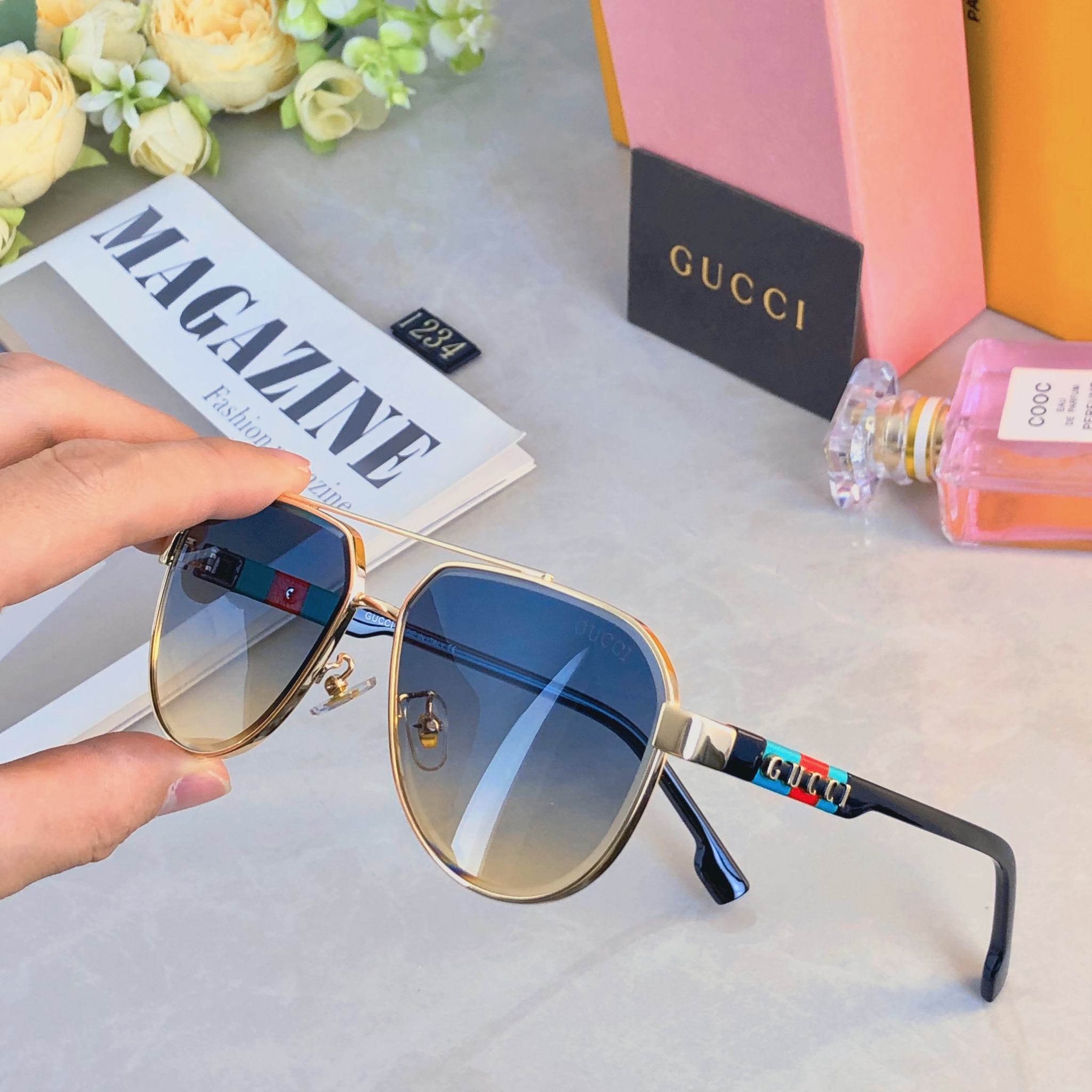 。。Gucc*男女同款太阳镜 时尚潮流休闲墨镜 旅游度假休闲眼镜