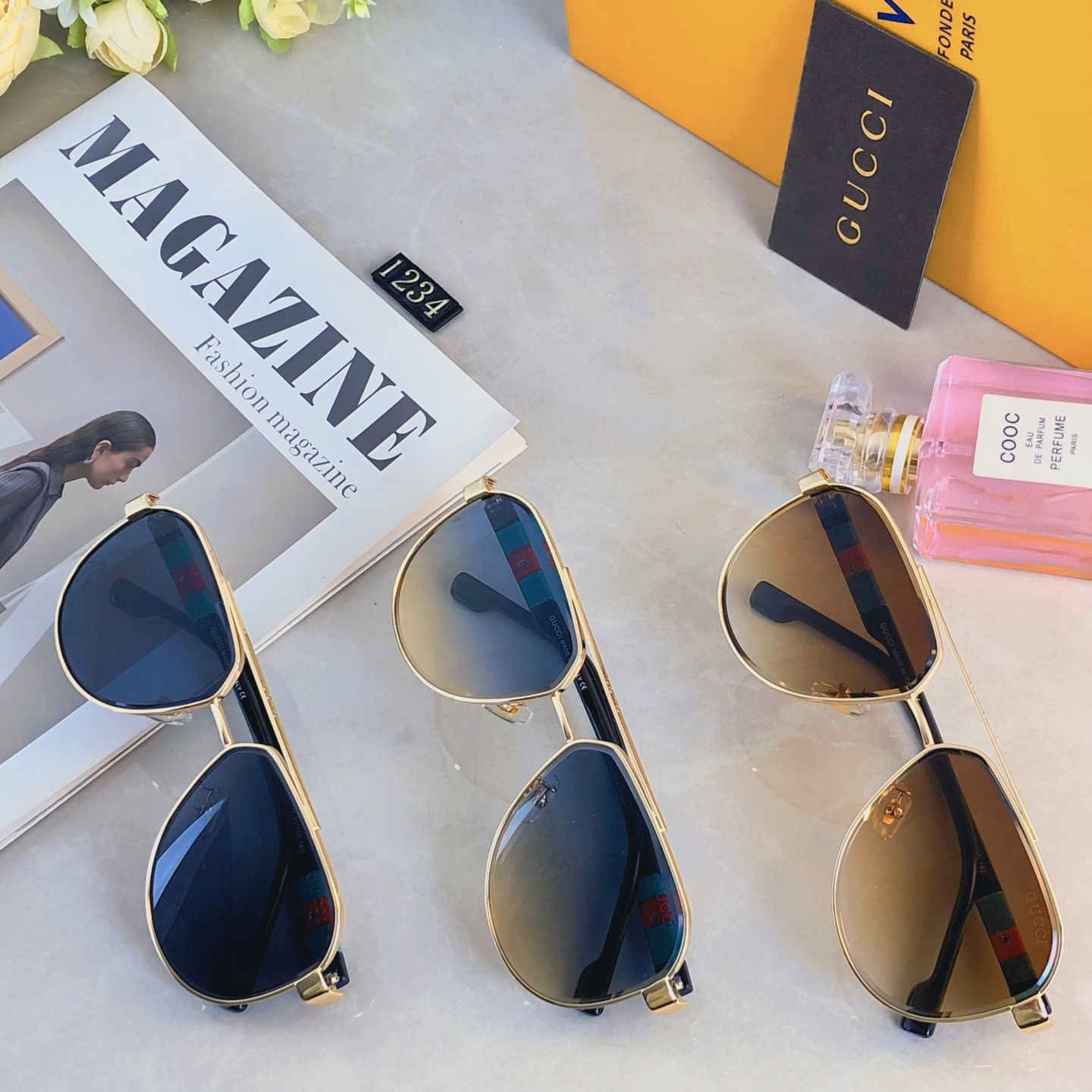 。。Gucc*男女同款太阳镜 时尚潮流休闲墨镜 旅游度假休闲眼镜