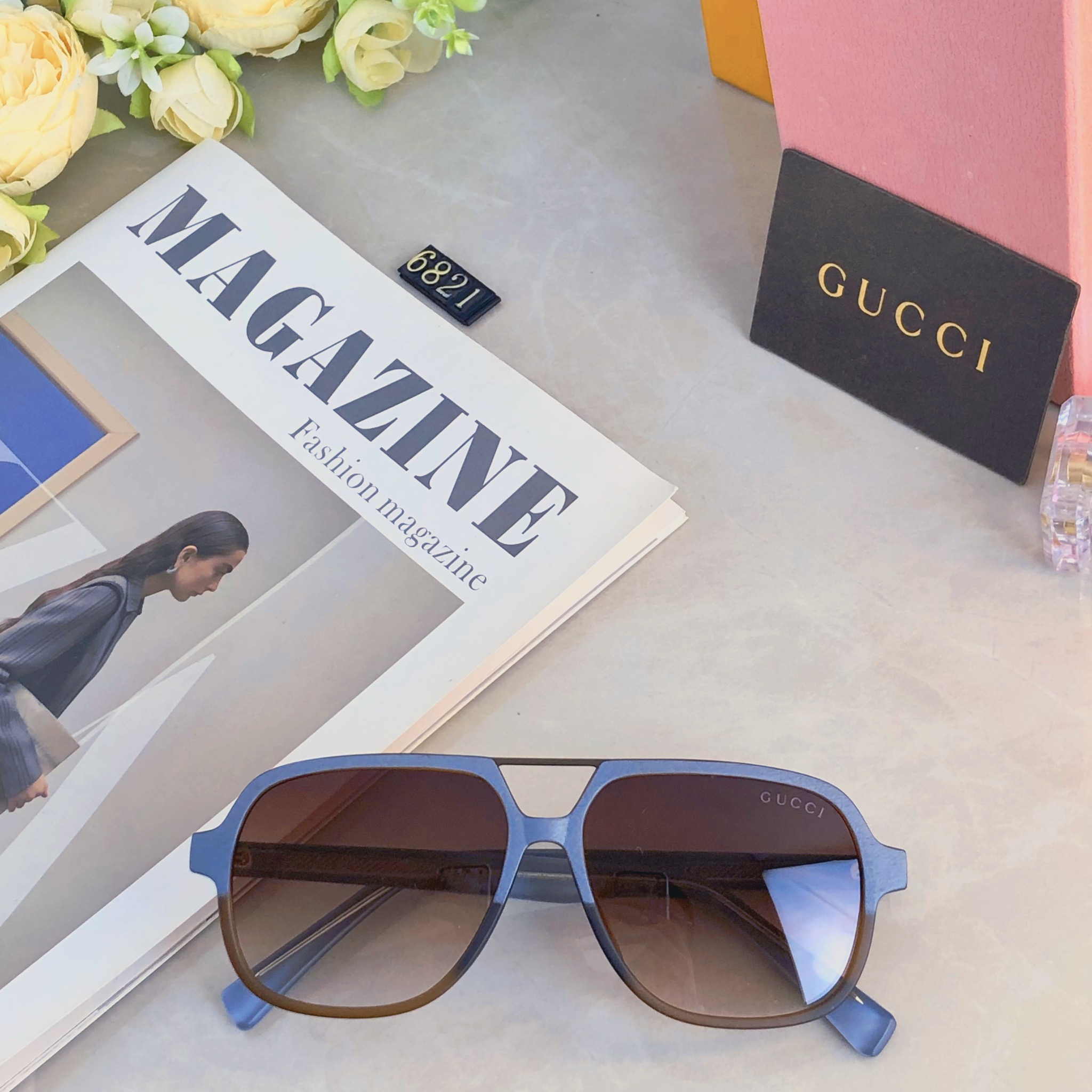 。。Gucc*新款复古蛤蟆镜玳瑁色太阳眼镜超轻高级感ins百搭男女款防紫外线