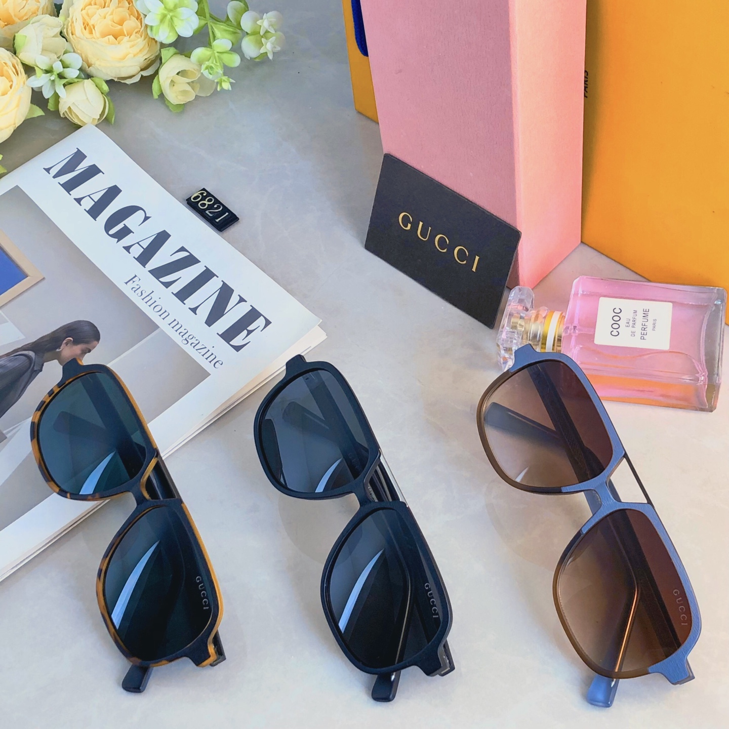 。。Gucc*新款复古蛤蟆镜玳瑁色太阳眼镜超轻高级感ins百搭男女款防紫外线