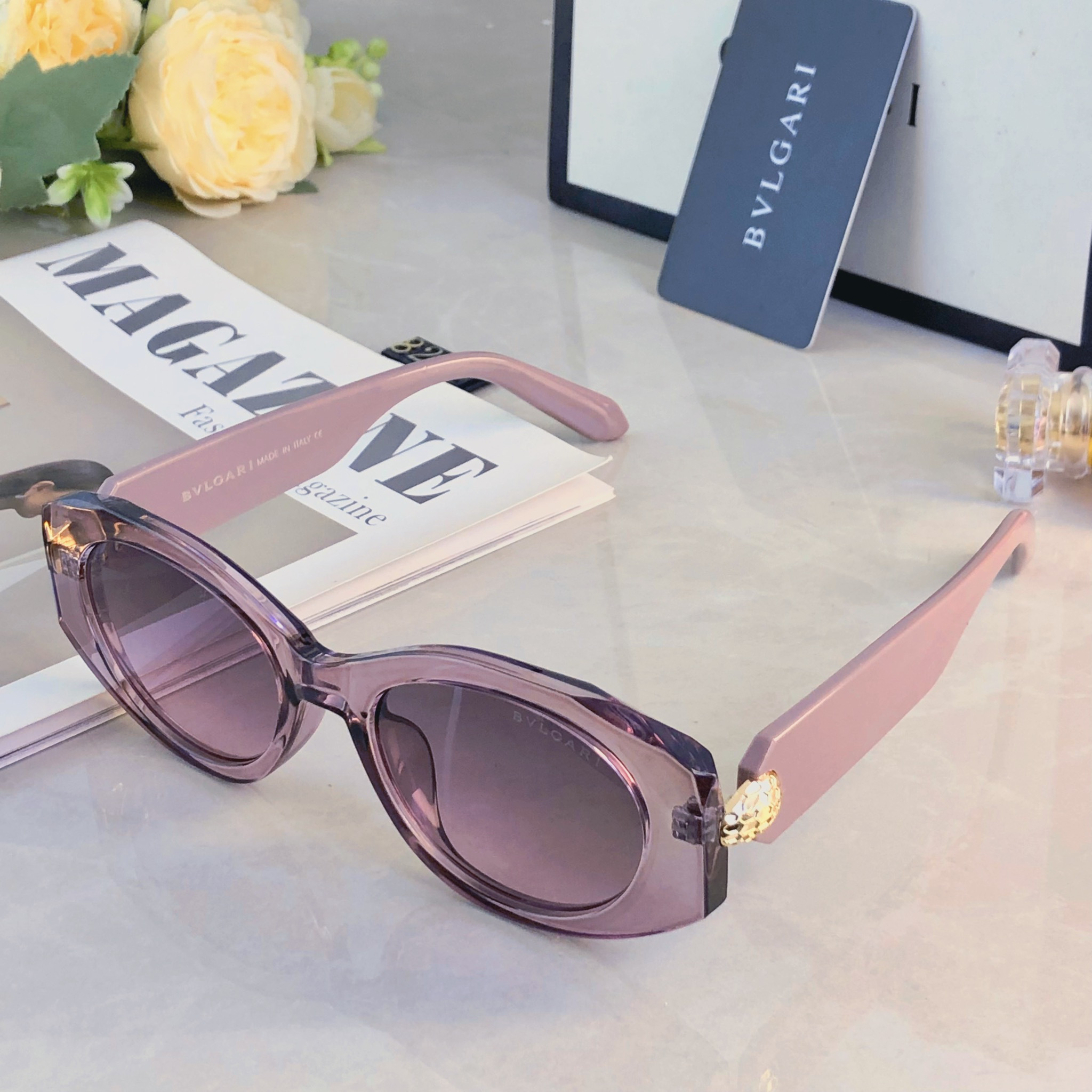 。。BVLGAR*2026新款高级感椭圆太阳镜女时尚欧美个性墨镜