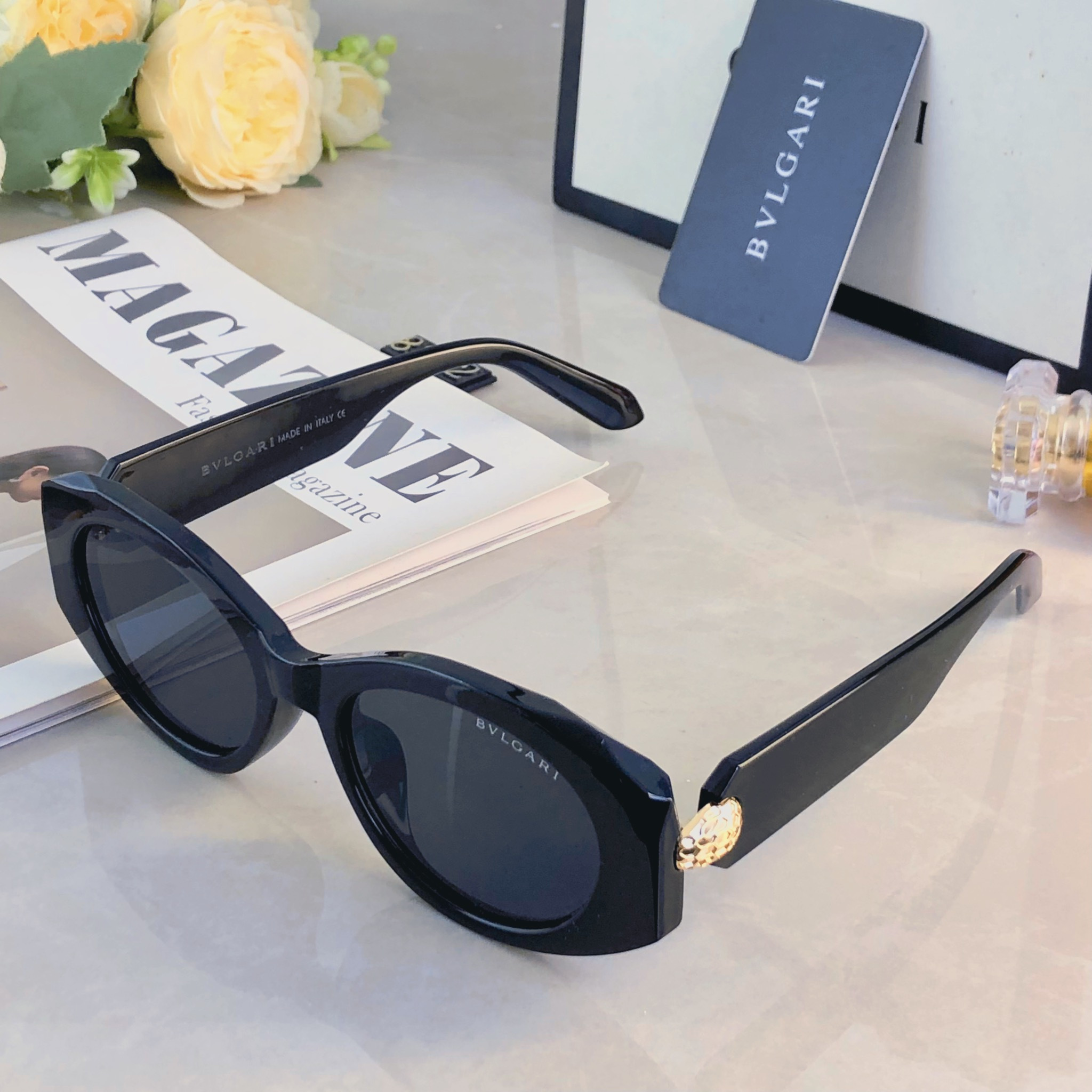 。。BVLGAR*2026新款高级感椭圆太阳镜女时尚欧美个性墨镜
