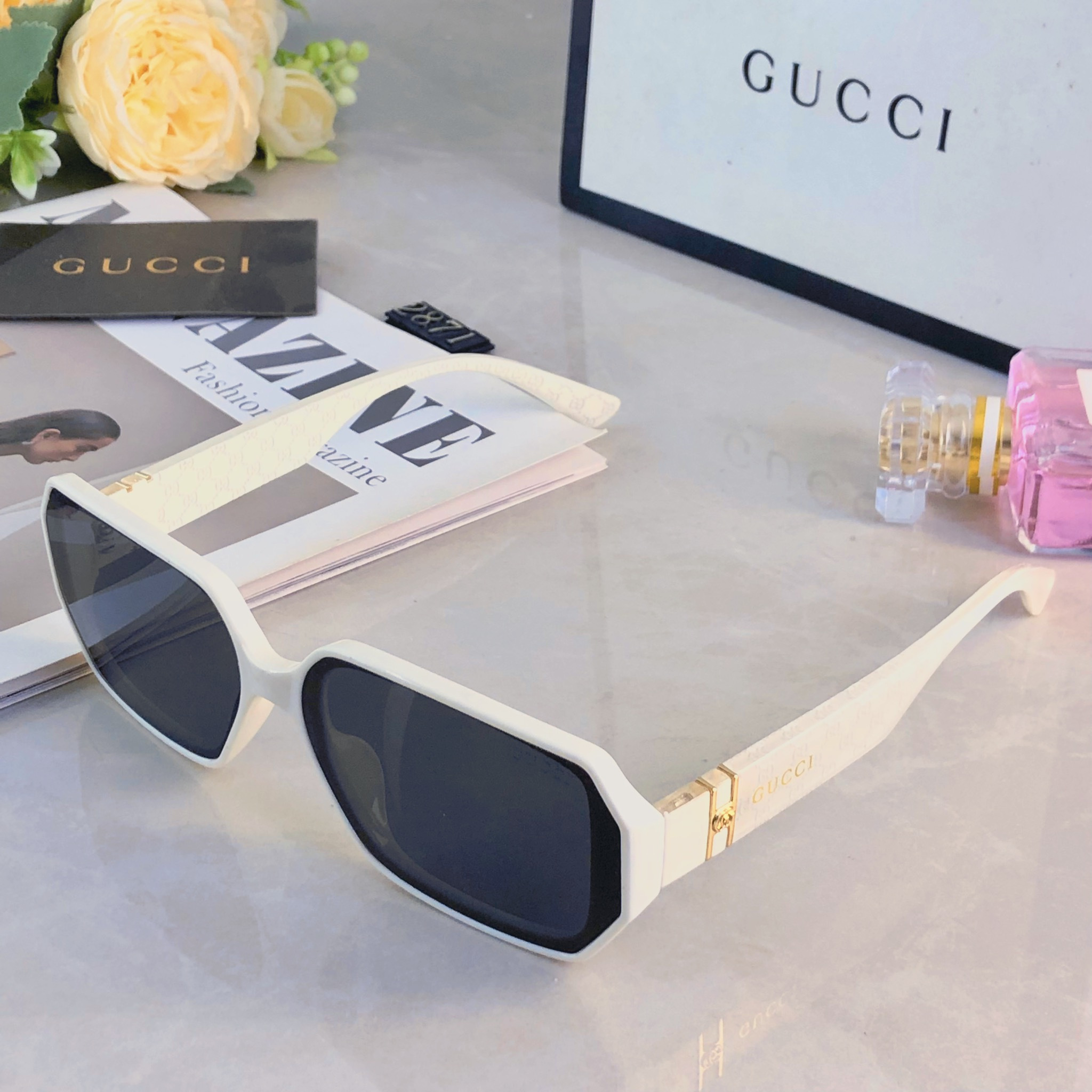 。。Gucc*超酷方形复古太阳眼镜女高级感显脸小度假街拍防紫外线墨镜