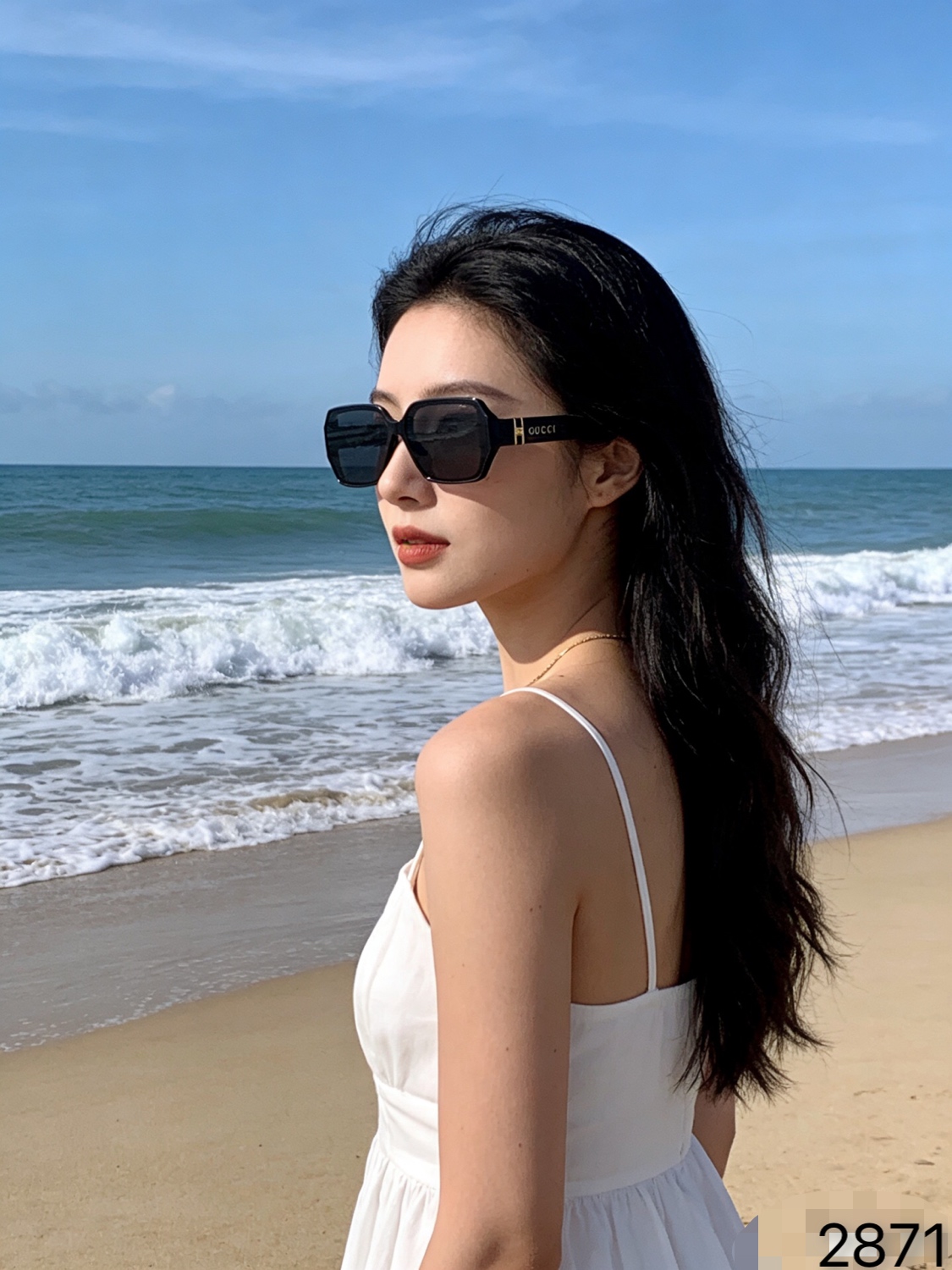 。。Gucc*超酷方形复古太阳眼镜女高级感显脸小度假街拍防紫外线墨镜