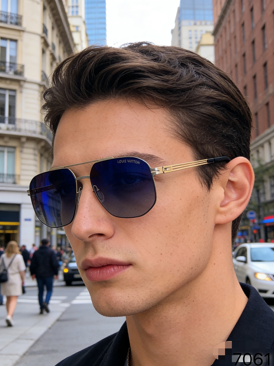 。。Louis vuitto*不锈钢双梁无螺丝男士偏光太阳镜超轻高级感太阳眼镜遮阳大框墨镜