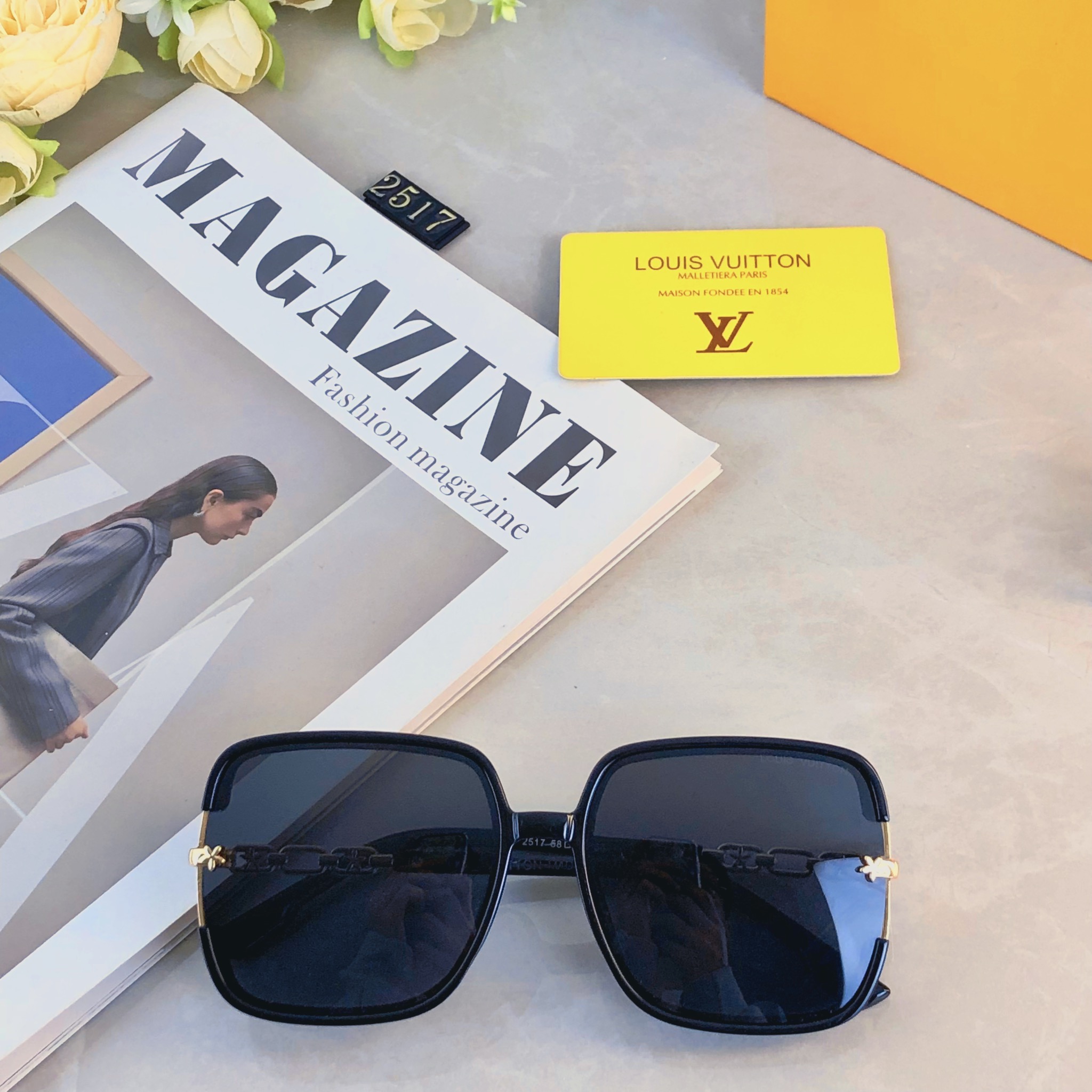 。。Louis vuitto*复古太阳镜韩版潮流百搭女网红街拍简约大框眼镜太阳眼镜