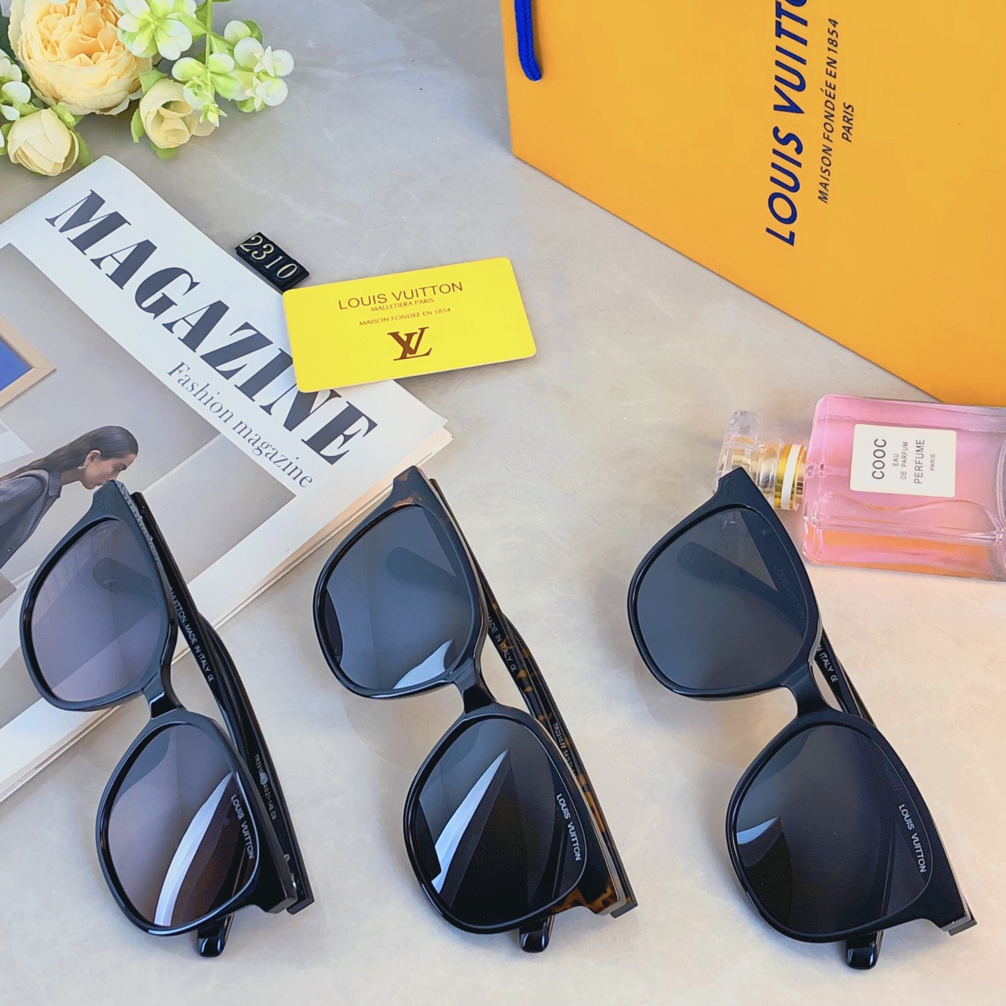 。。Louis vuitto*韩版复古黑色偏光墨镜女防晒高级感ins方框欧美辣妹街拍太阳眼镜