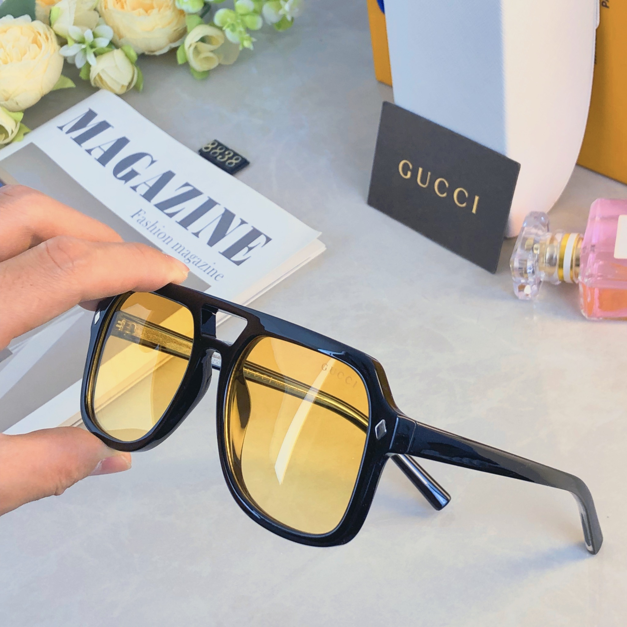 。。Gucc*2026新款双梁豹纹太阳眼镜欧美ins风街拍墨镜防紫外线