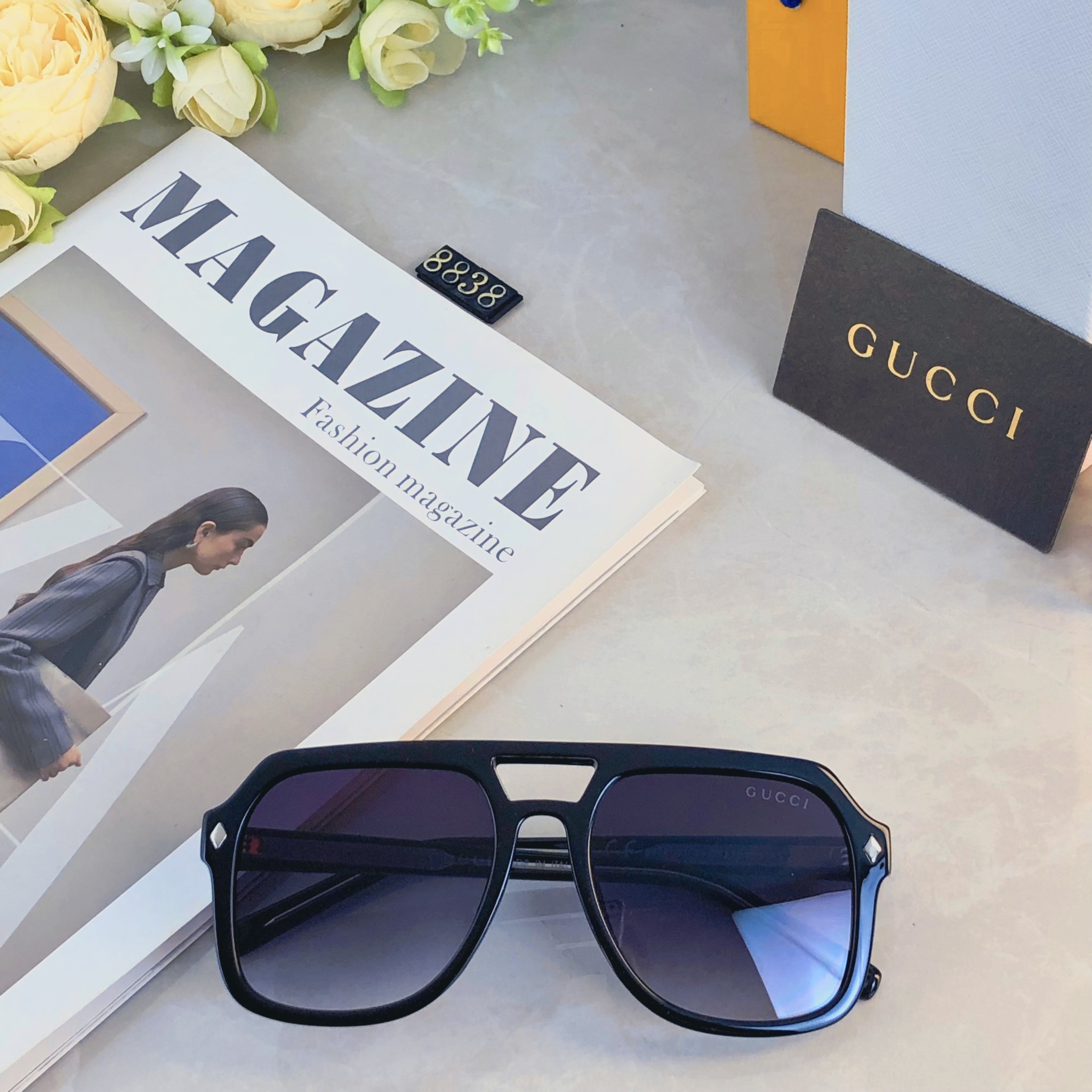 。。Gucc*2026新款双梁豹纹太阳眼镜欧美ins风街拍墨镜防紫外线