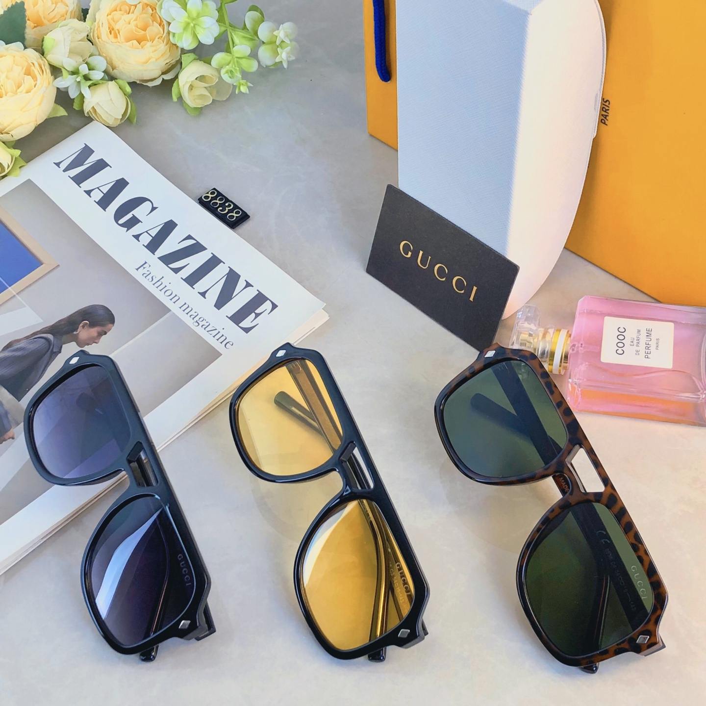 。。Gucc*2026新款双梁豹纹太阳眼镜欧美ins风街拍墨镜防紫外线