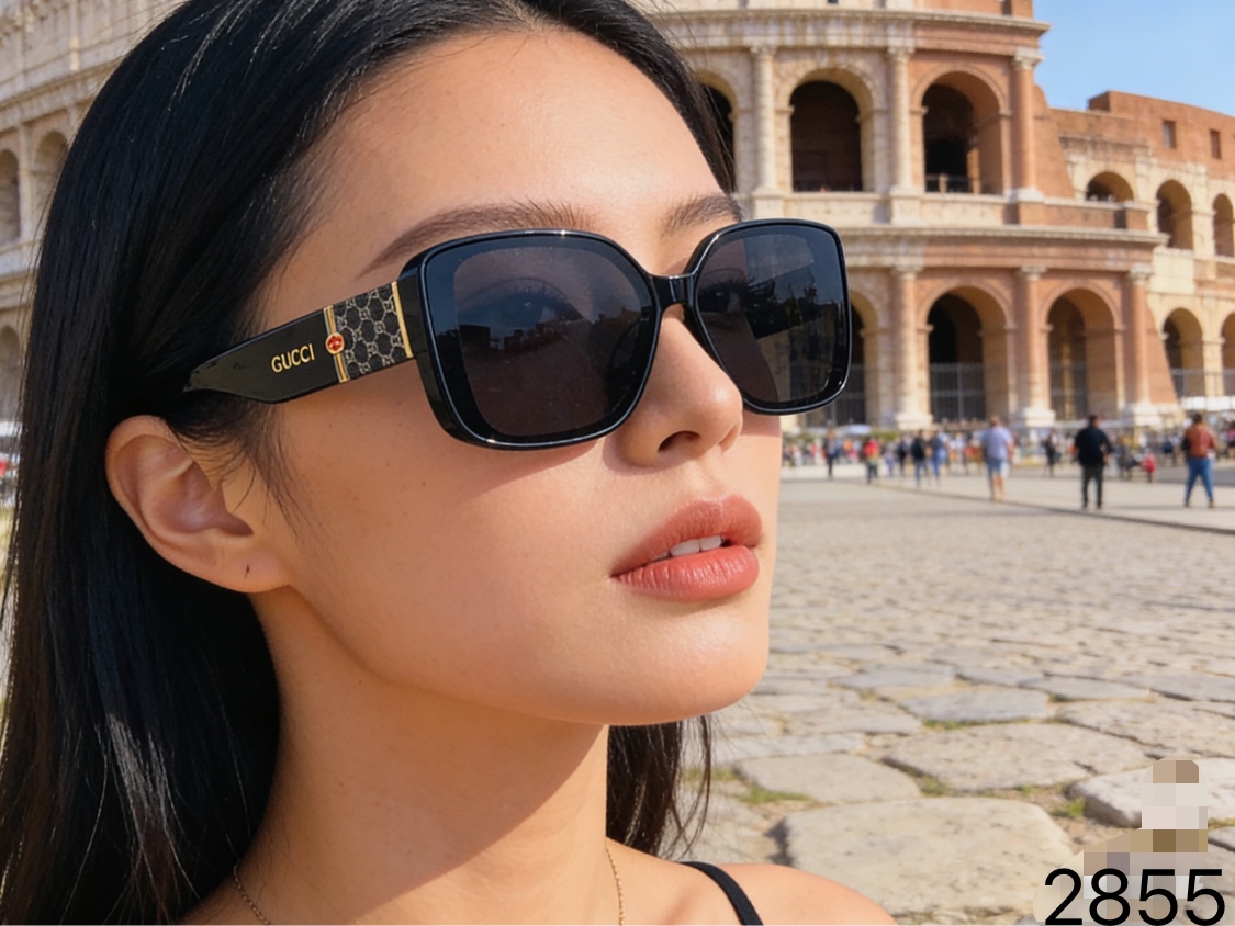。。Gucc*复古方形时尚潮流太阳镜高品质新款个性街拍女士墨镜