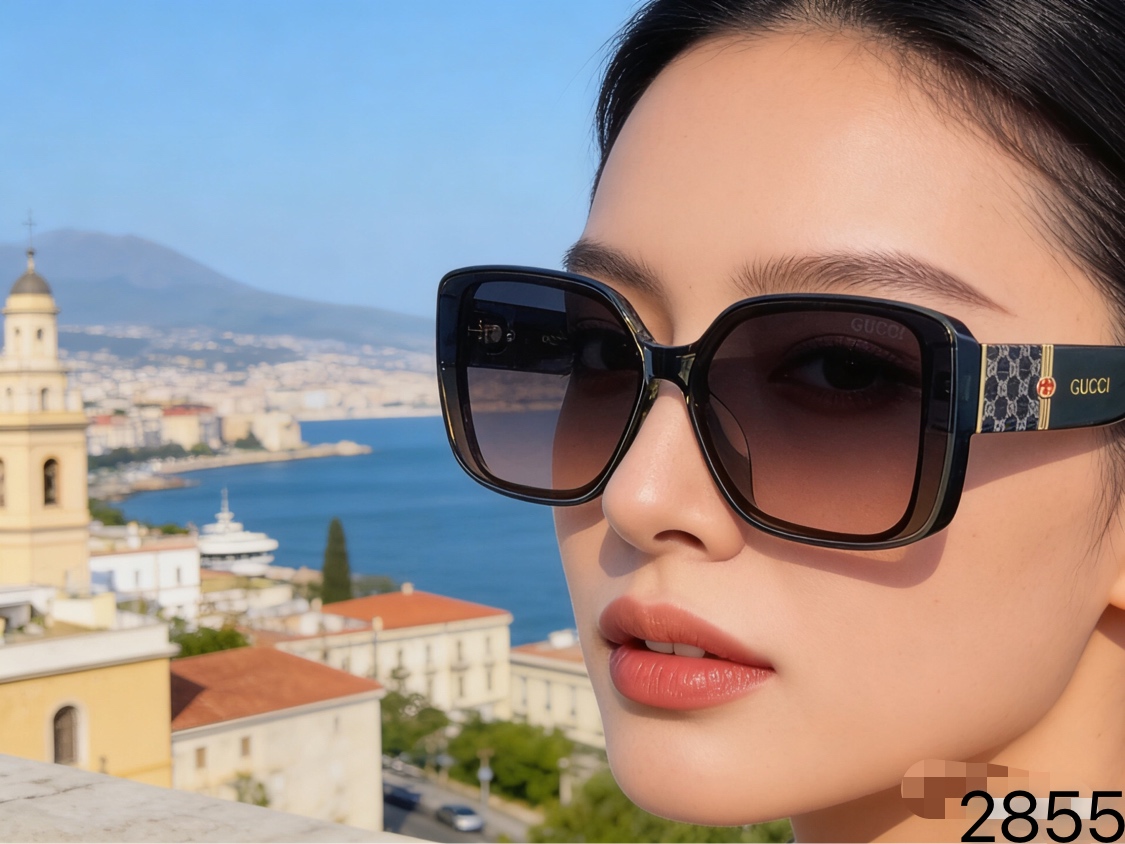 。。Gucc*复古方形时尚潮流太阳镜高品质新款个性街拍女士墨镜