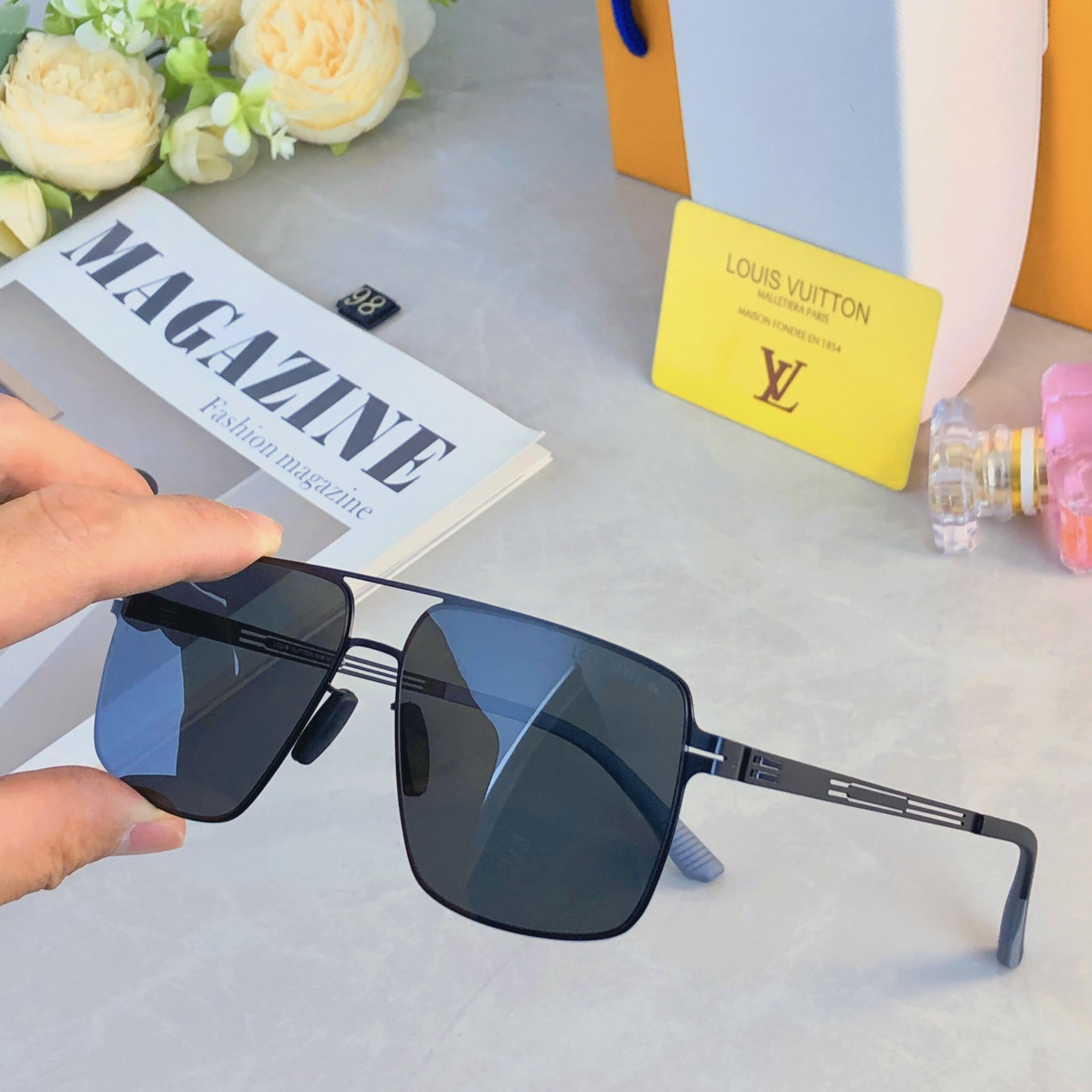 。。Louis vuitto*高清尼龙偏光太阳镜男款高级感驾驶开车专用防晒强光紫外线墨镜