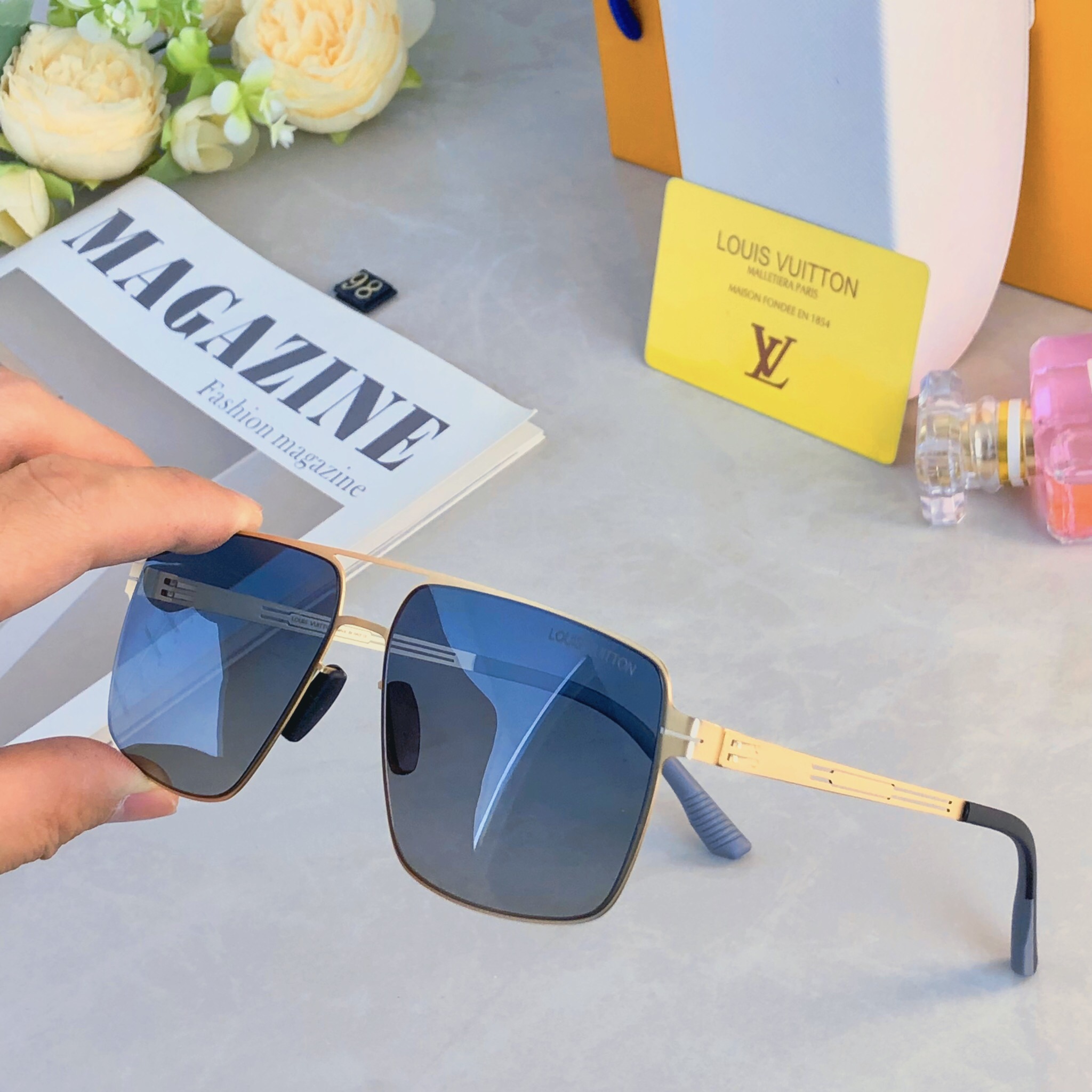 。。Louis vuitto*高清尼龙偏光太阳镜男款高级感驾驶开车专用防晒强光紫外线墨镜