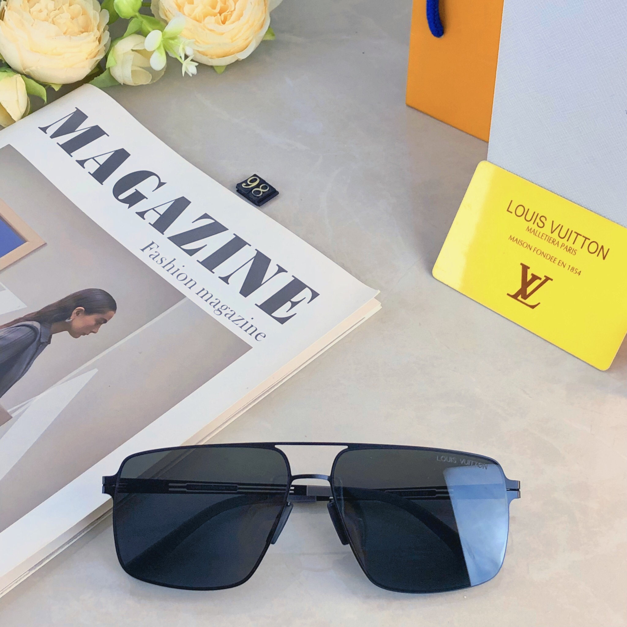 。。Louis vuitto*高清尼龙偏光太阳镜男款高级感驾驶开车专用防晒强光紫外线墨镜