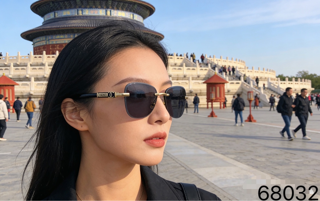 。。Chane*2026新款复古无框墨镜女街拍时髦简约太阳眼镜