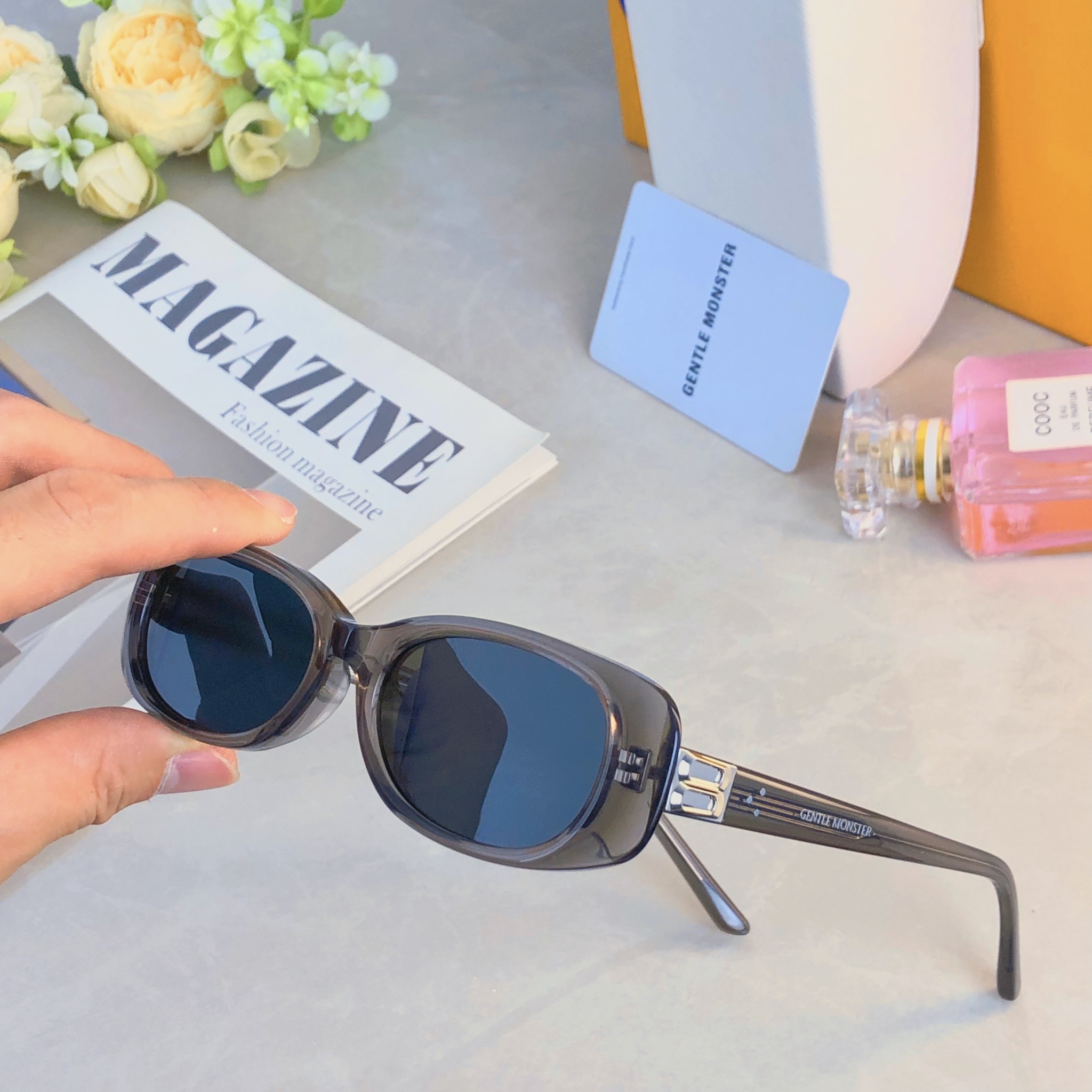 。。韩版方形2026新款GM猫眼方圆脸遮阳墨镜女潮高级感街拍夏季太阳镜