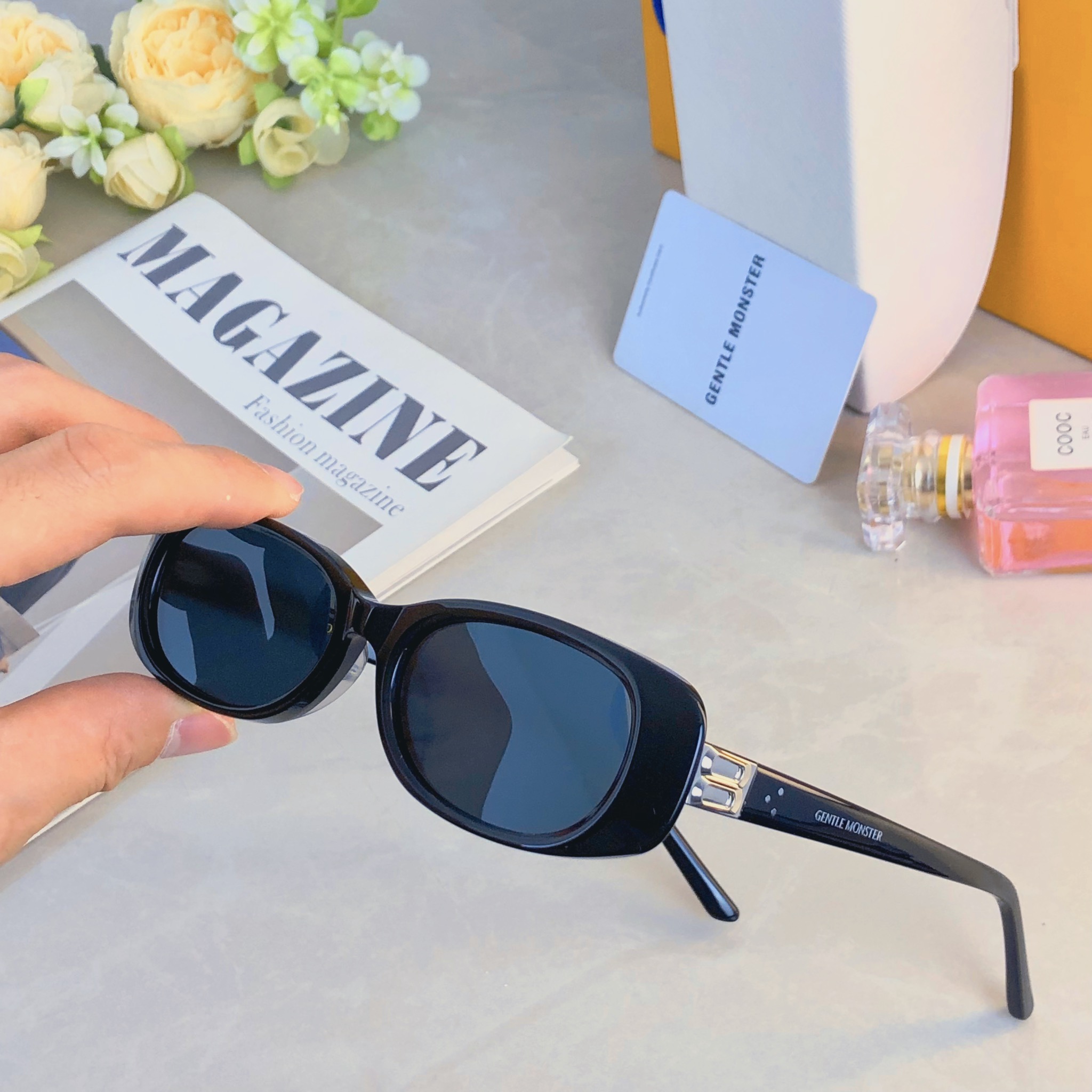 。。韩版方形2026新款GM猫眼方圆脸遮阳墨镜女潮高级感街拍夏季太阳镜