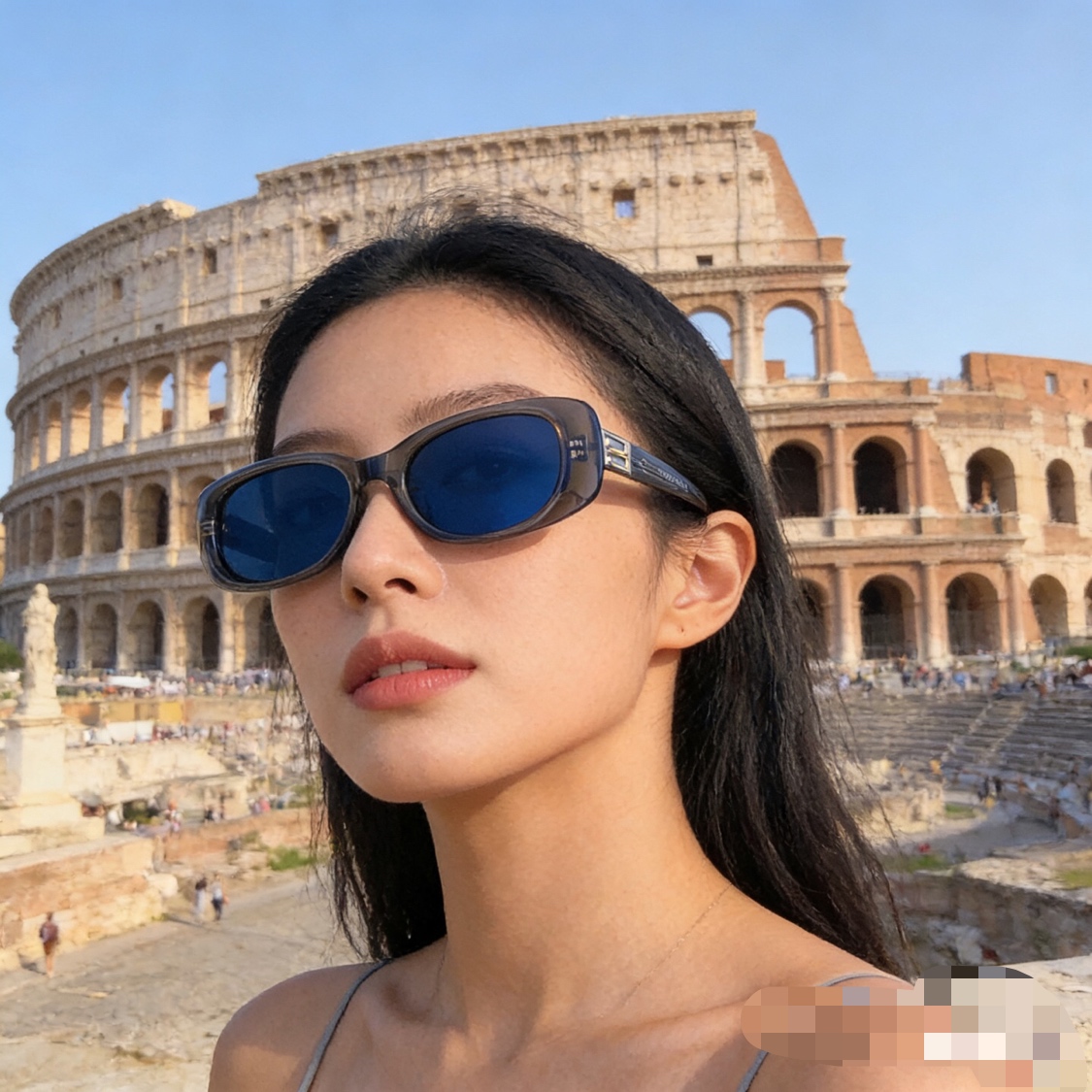 。。韩版方形2026新款GM猫眼方圆脸遮阳墨镜女潮高级感街拍夏季太阳镜