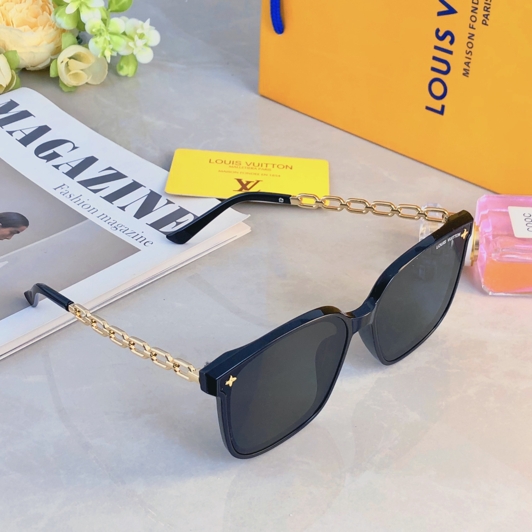 。。Louis vuitto*新款墨镜女高级感ins网红款防晒太阳镜大框圆脸显瘦眼镜潮流