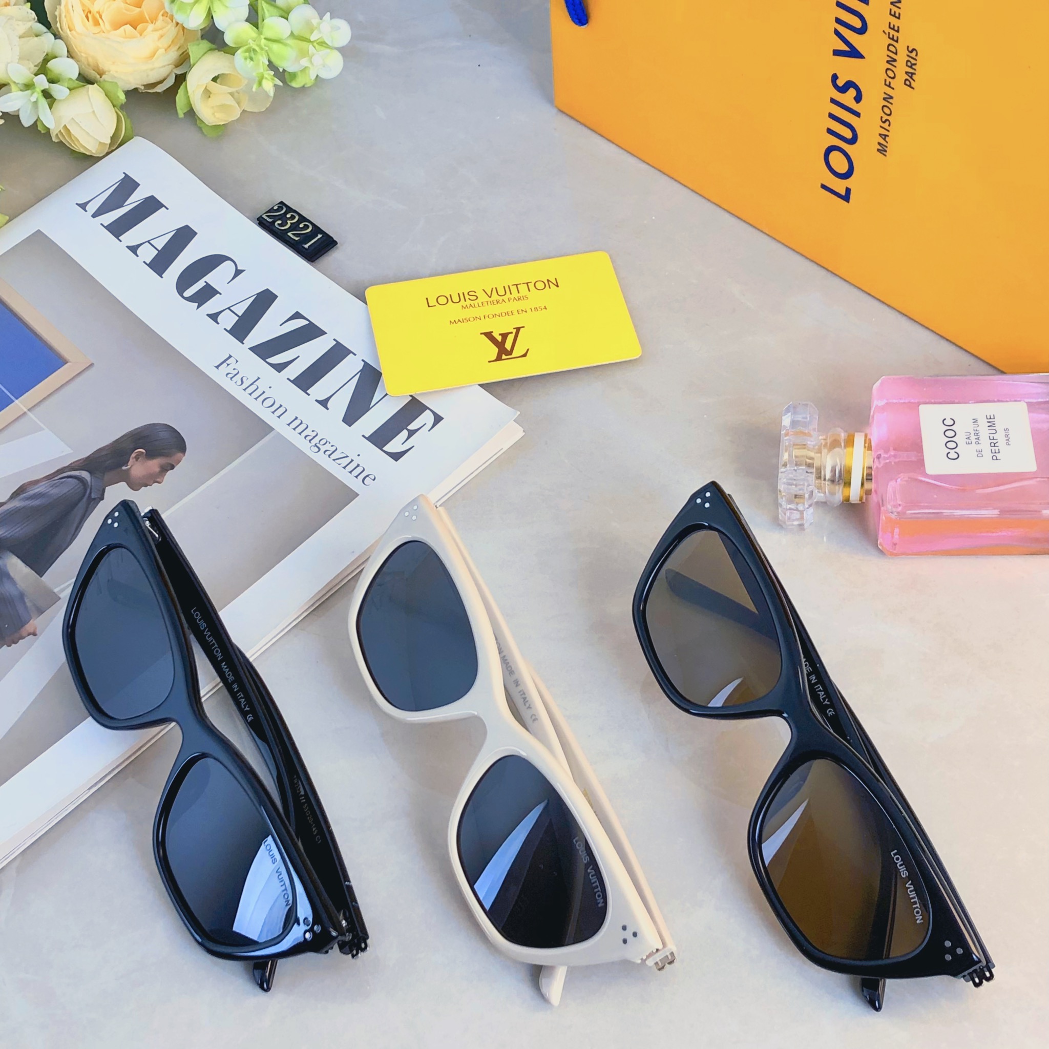 。。Louis vuitto*美式猫眼小框墨镜女2026新款高级感防紫外线窄框太阳眼镜