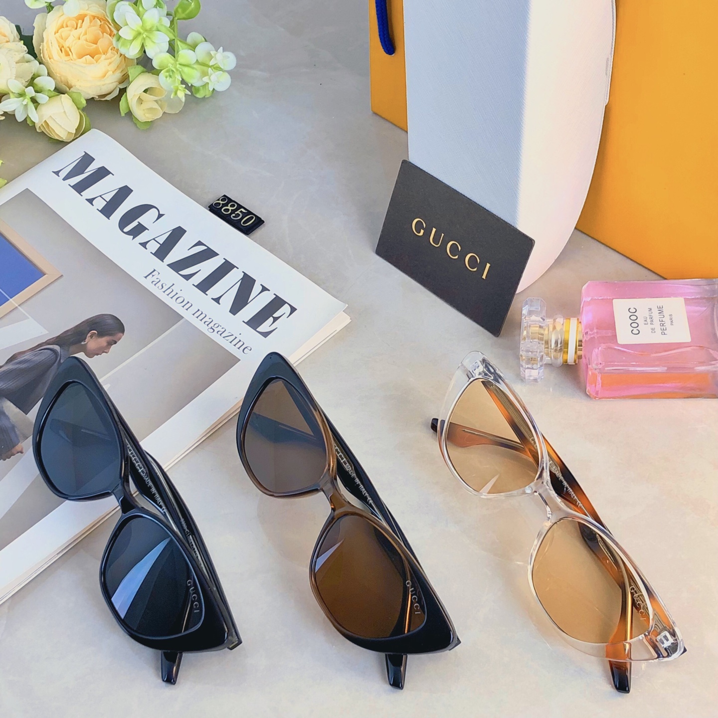 。。Gucc*韩版个性时髦三角形猫眼太阳眼镜男女潮人明星jennie同款嘻哈墨镜