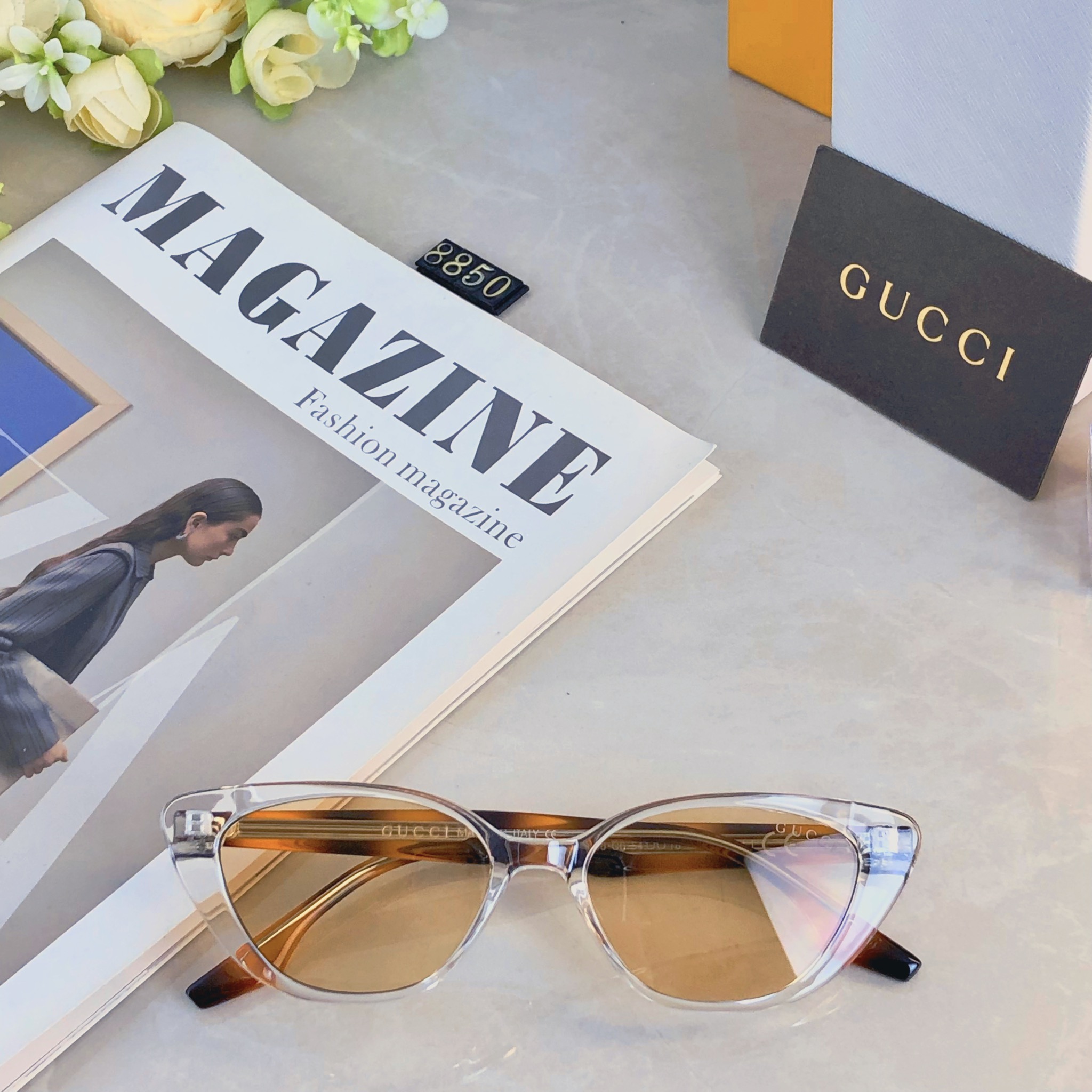 。。Gucc*韩版个性时髦三角形猫眼太阳眼镜男女潮人明星jennie同款嘻哈墨镜