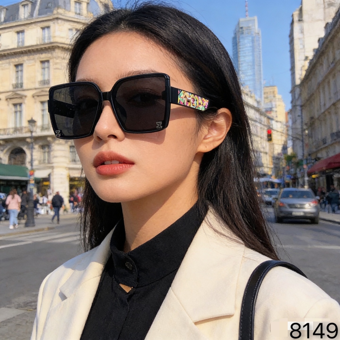 。。Herme*新款时尚高级感太阳眼镜女网红开车防紫外线墨镜防晒大框