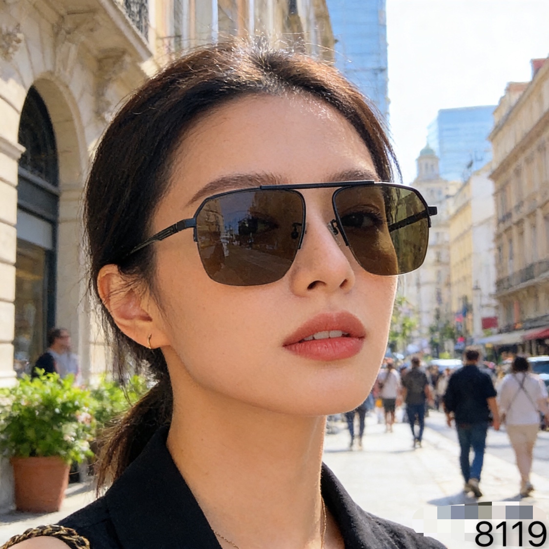 。。Prad*2026新款金属半框墨镜男女百搭高级感大脸显瘦开车防紫外线太阳镜