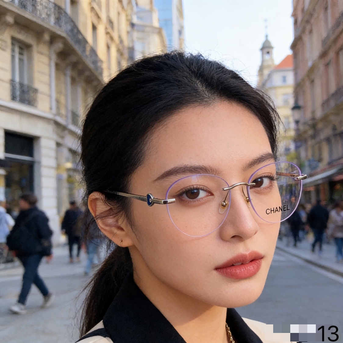 。。Chane*轻盈爱心无框气质优雅淑女眼镜框镜架可配近视度数