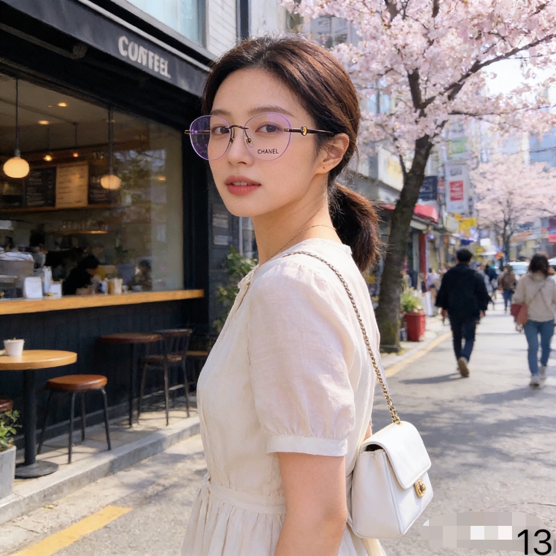 。。Chane*轻盈爱心无框气质优雅淑女眼镜框镜架可配近视度数