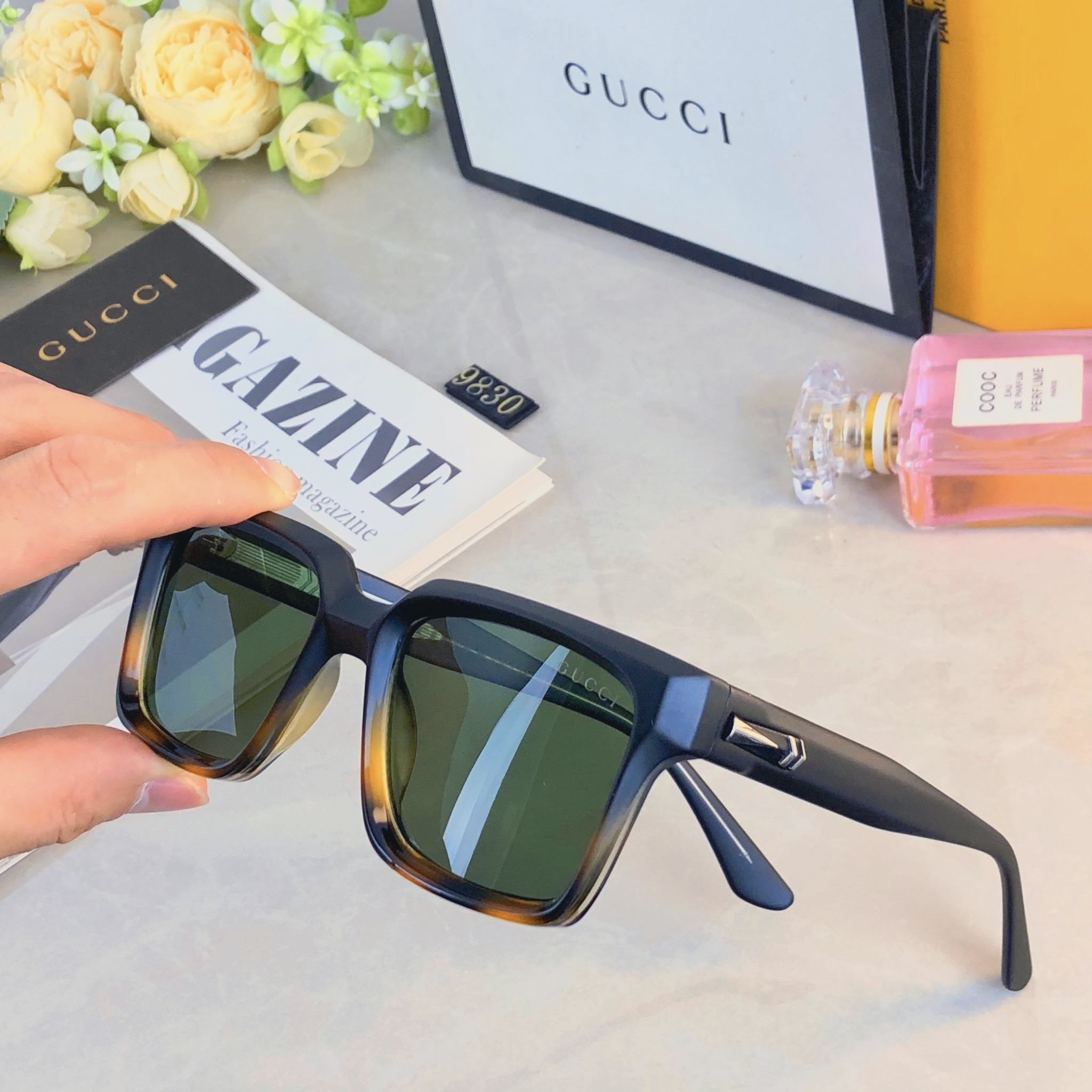 。。Gucc*太阳镜2026男女新潮时尚个性欧美方形旅行街拍墨镜