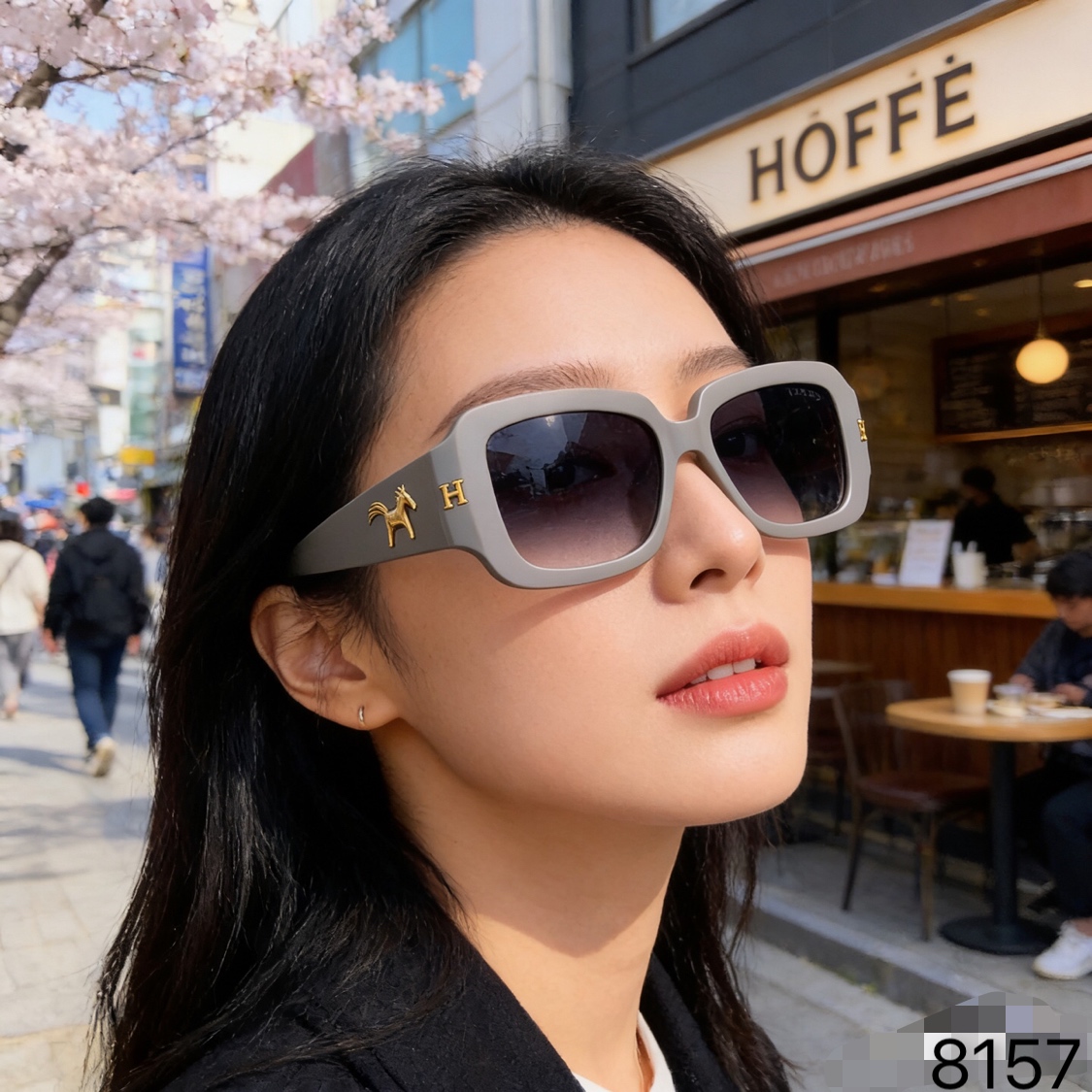 。。Herme*明星复古街拍墨镜女潮高级感方形大框显瘦夏季开车太阳眼镜