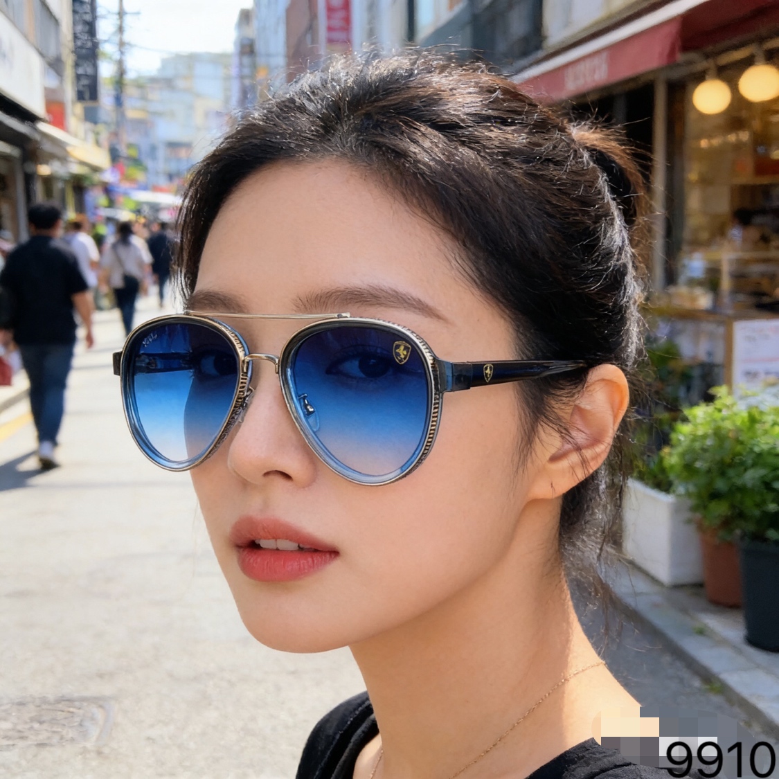 。。新款椭圆形太阳镜 欧美复古双梁时尚眼镜