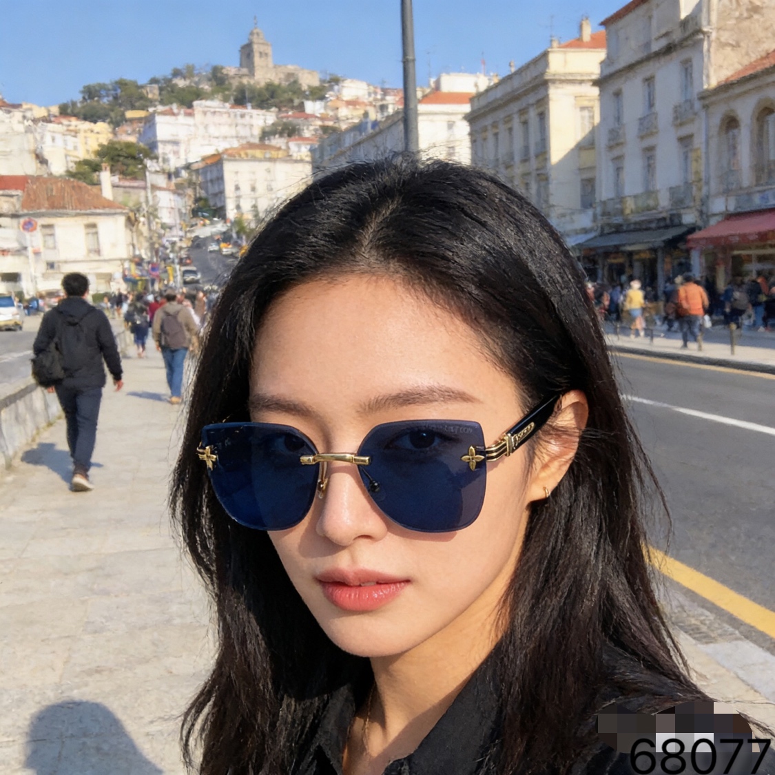。。Louis vuitto*欧美潮流方形无框墨镜女高级感轻奢风时尚百搭网红街拍遮阳太阳镜