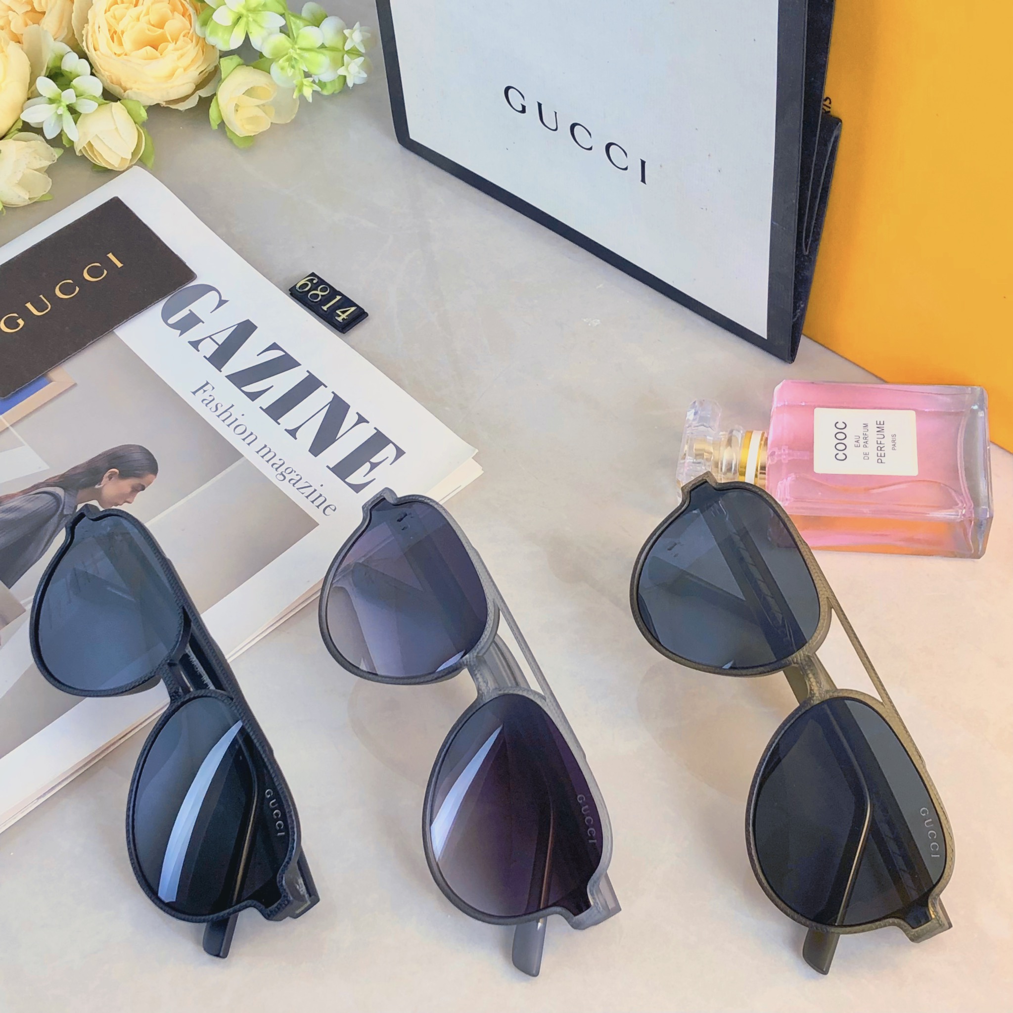 。。Gucc*欧美复古双梁太阳镜2026新款潮ins个性大框网红同款蛤蟆墨镜