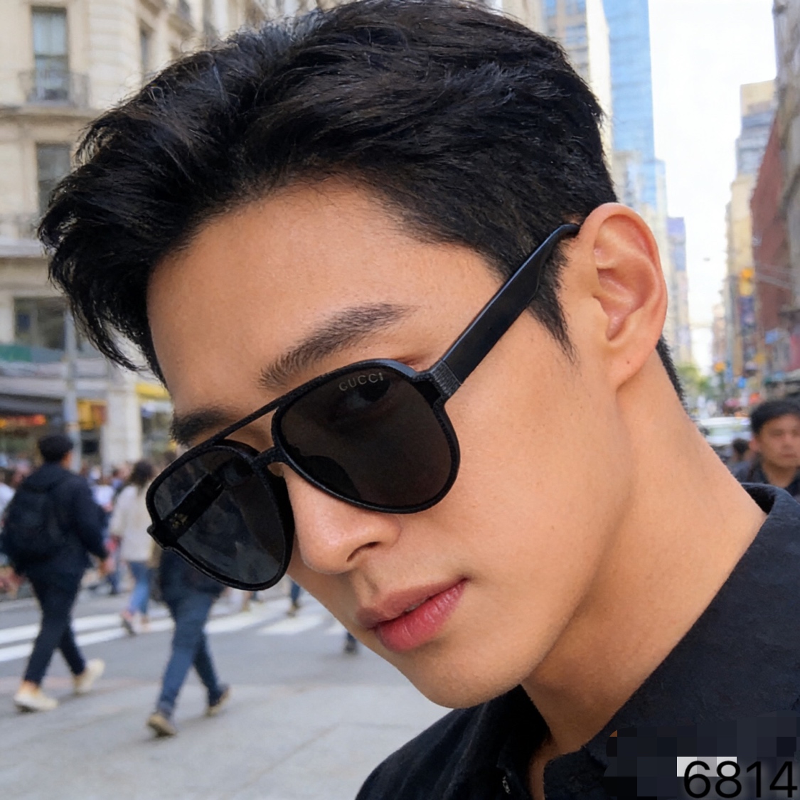 。。Gucc*欧美复古双梁太阳镜2026新款潮ins个性大框网红同款蛤蟆墨镜