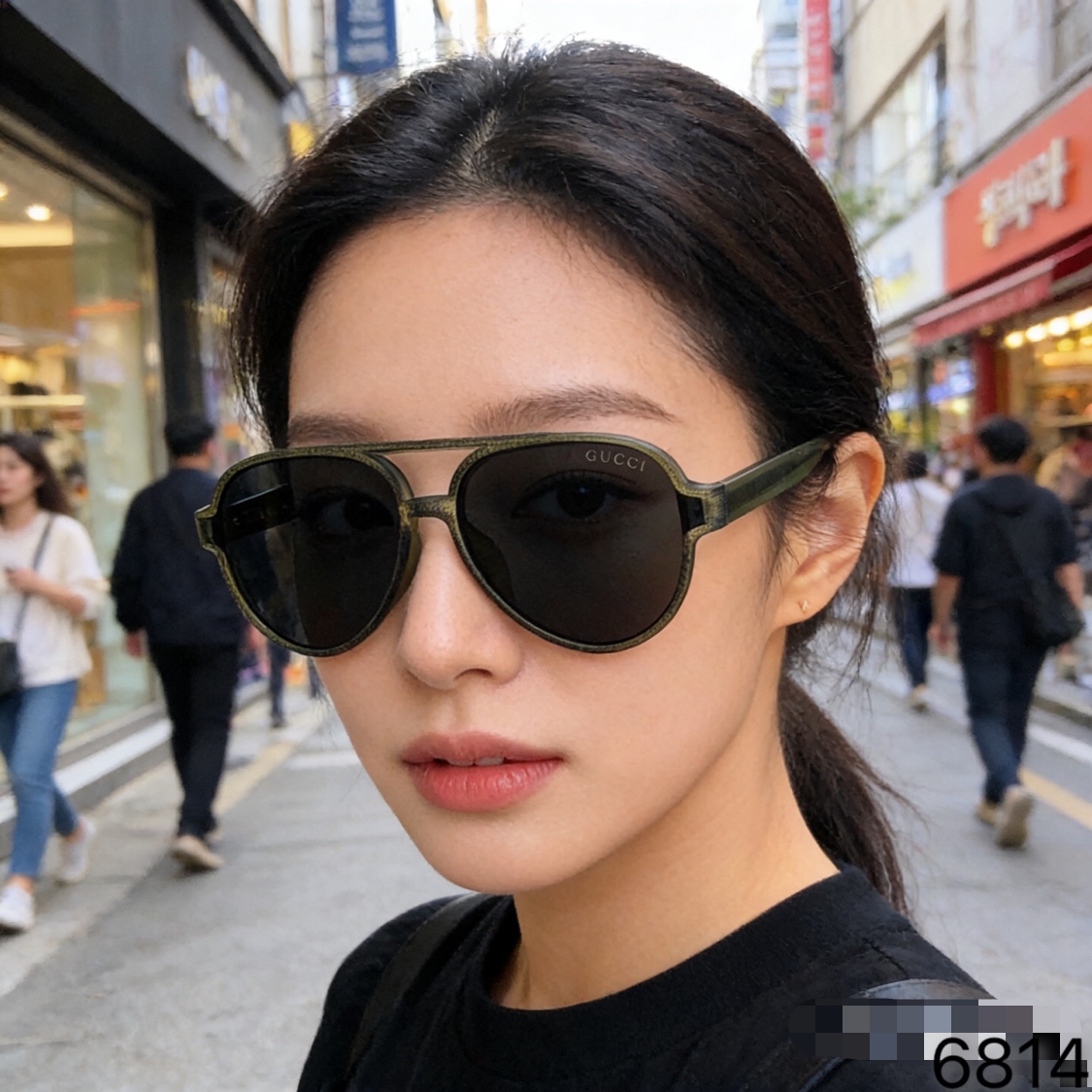 。。Gucc*欧美复古双梁太阳镜2026新款潮ins个性大框网红同款蛤蟆墨镜